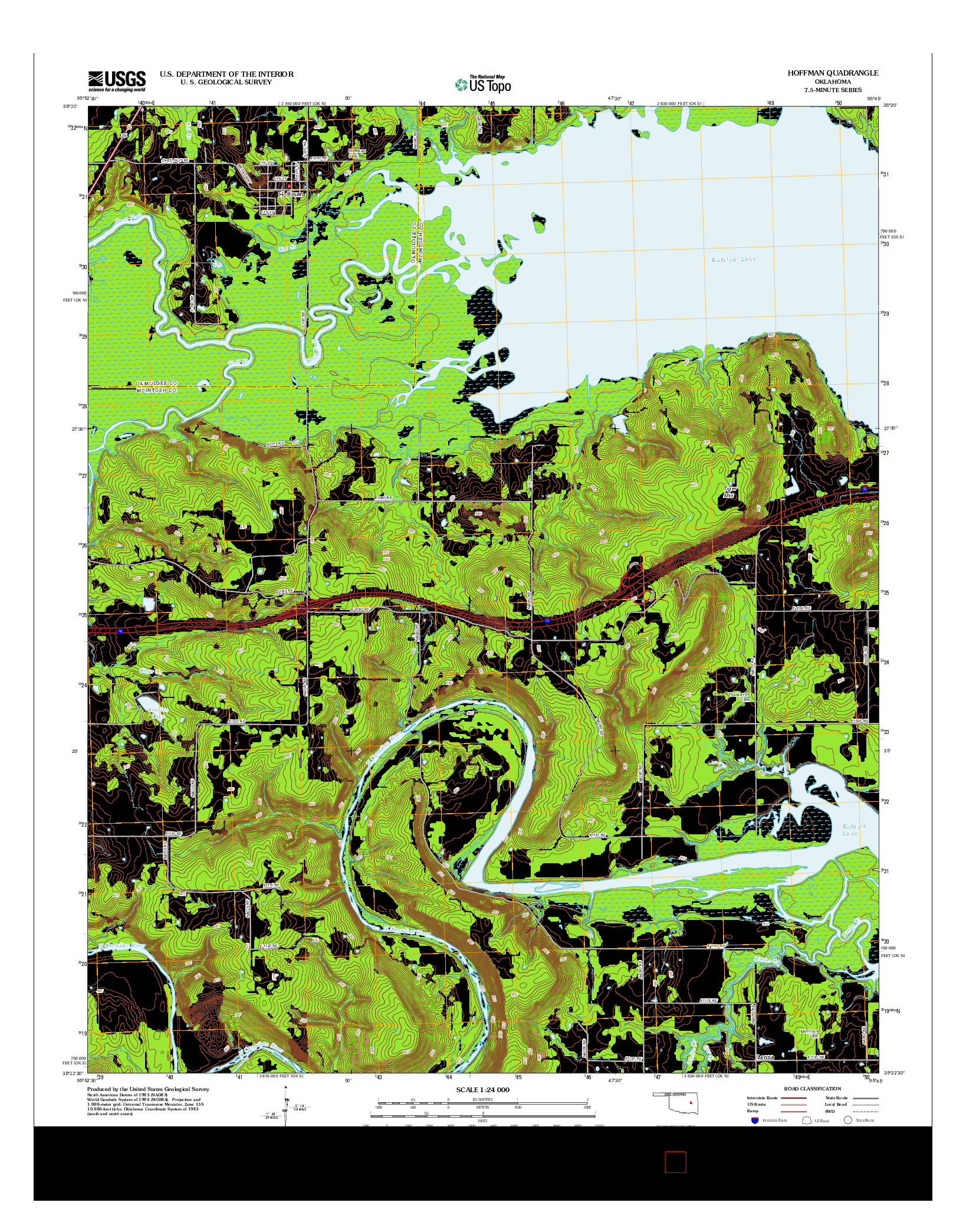 USGS US TOPO 7.5-MINUTE MAP FOR HOFFMAN, OK 2012
