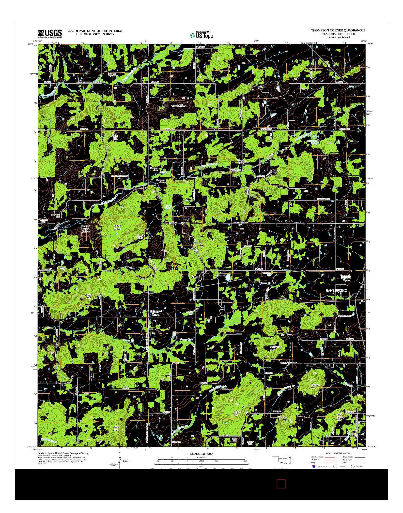 USGS US TOPO 7.5-MINUTE MAP FOR THOMPSON CORNER, OK 2012