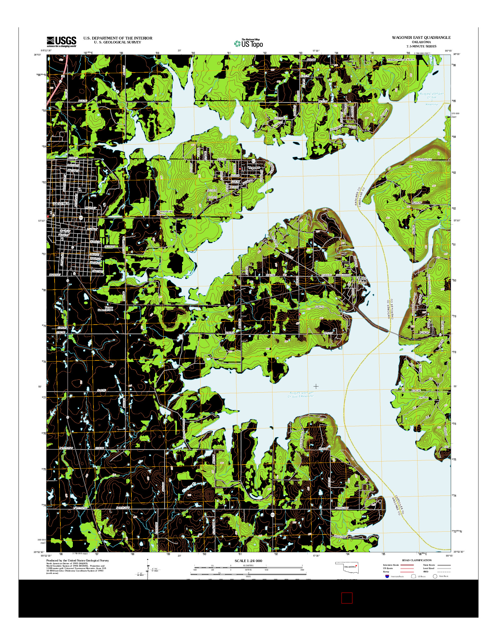 USGS US TOPO 7.5-MINUTE MAP FOR WAGONER EAST, OK 2012