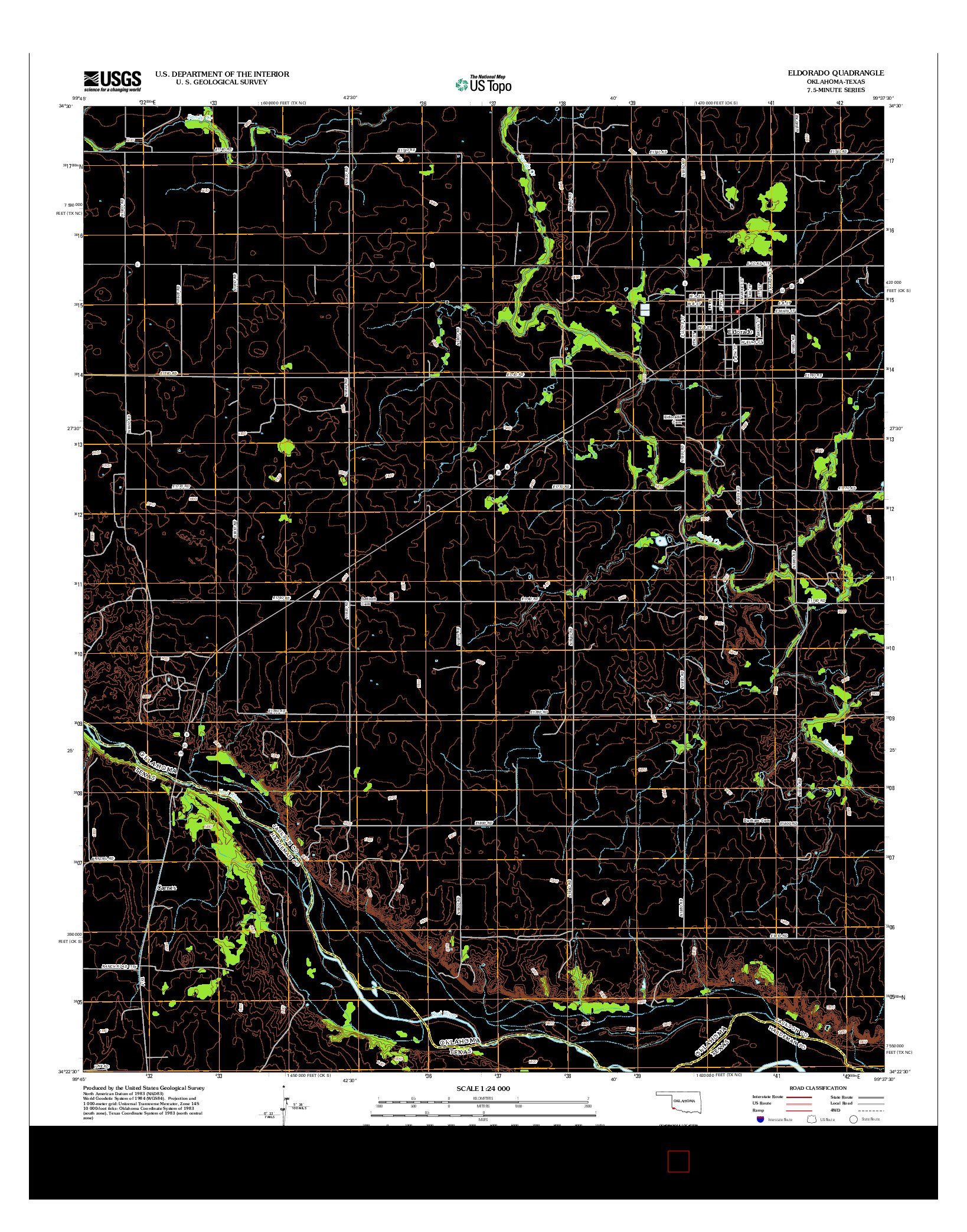 USGS US TOPO 7.5-MINUTE MAP FOR ELDORADO, OK-TX 2012