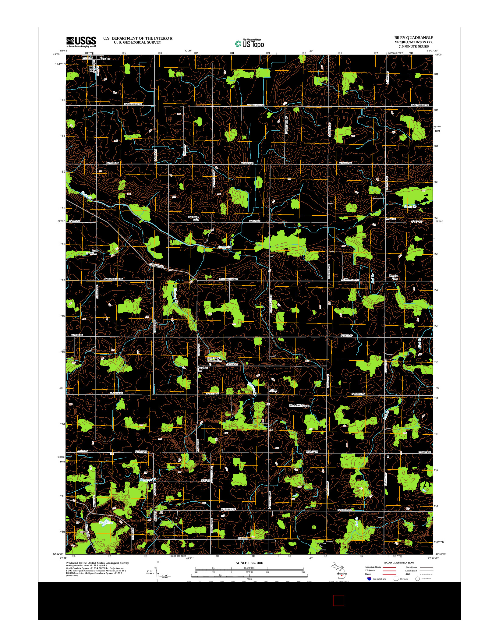 USGS US TOPO 7.5-MINUTE MAP FOR RILEY, MI 2012