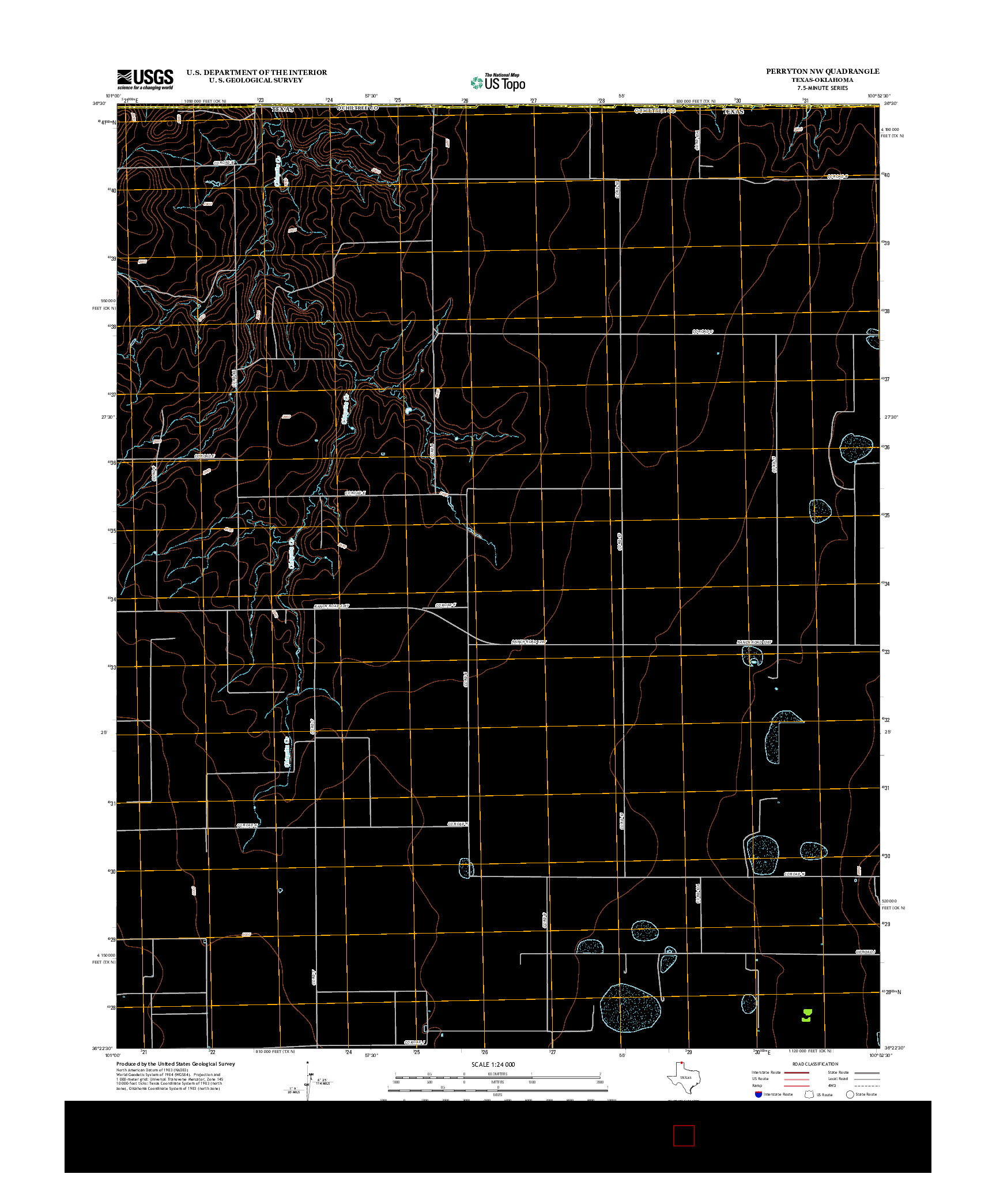 USGS US TOPO 7.5-MINUTE MAP FOR PERRYTON NW, TX-OK 2012