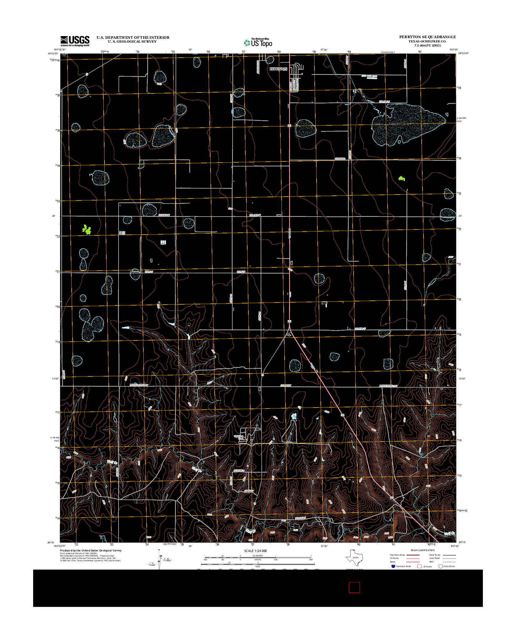 USGS US TOPO 7.5-MINUTE MAP FOR PERRYTON SE, TX 2012