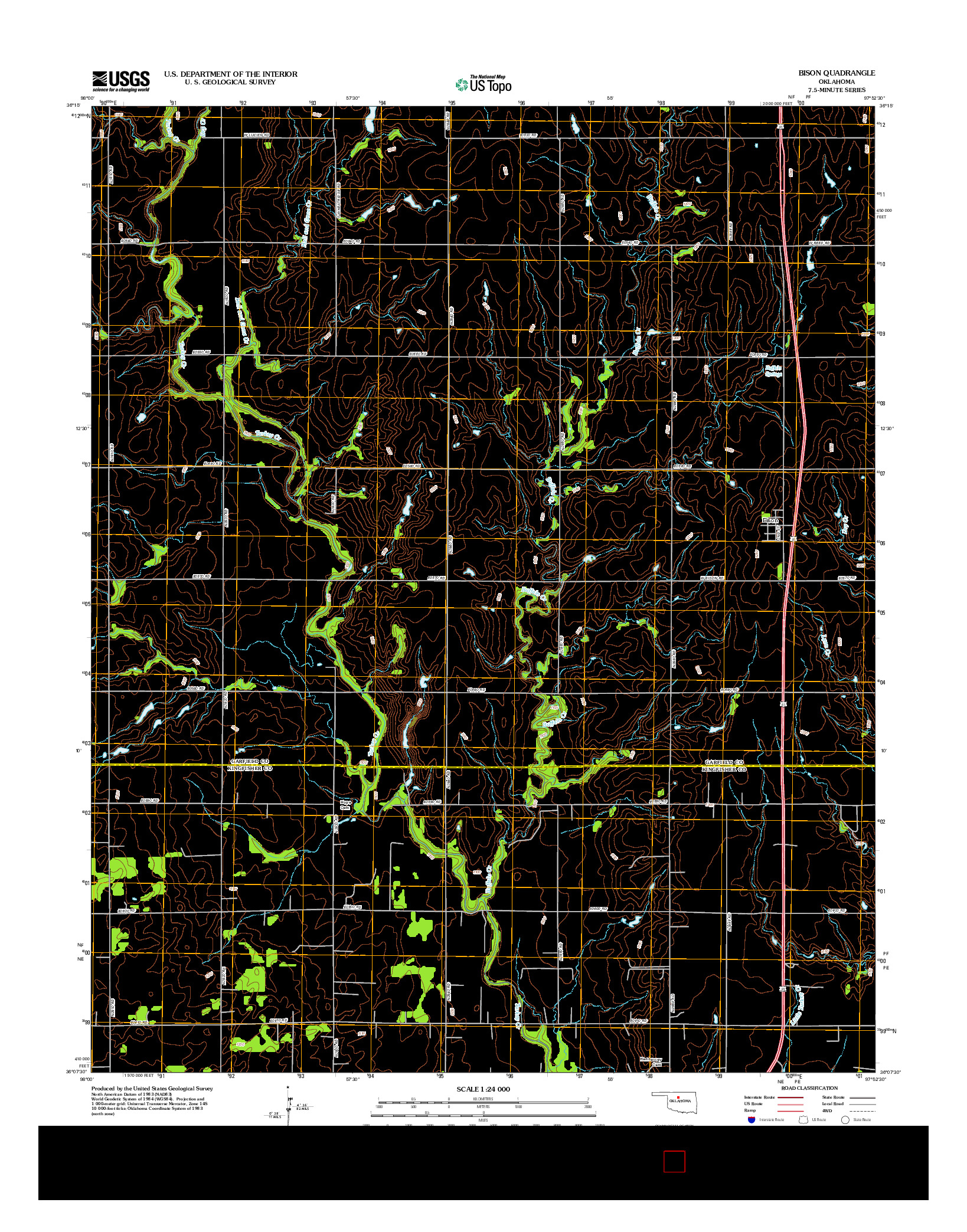 USGS US TOPO 7.5-MINUTE MAP FOR BISON, OK 2012