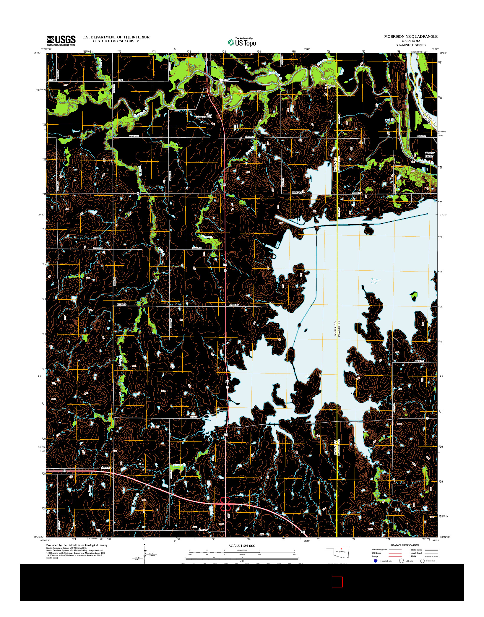 USGS US TOPO 7.5-MINUTE MAP FOR MORRISON NE, OK 2012