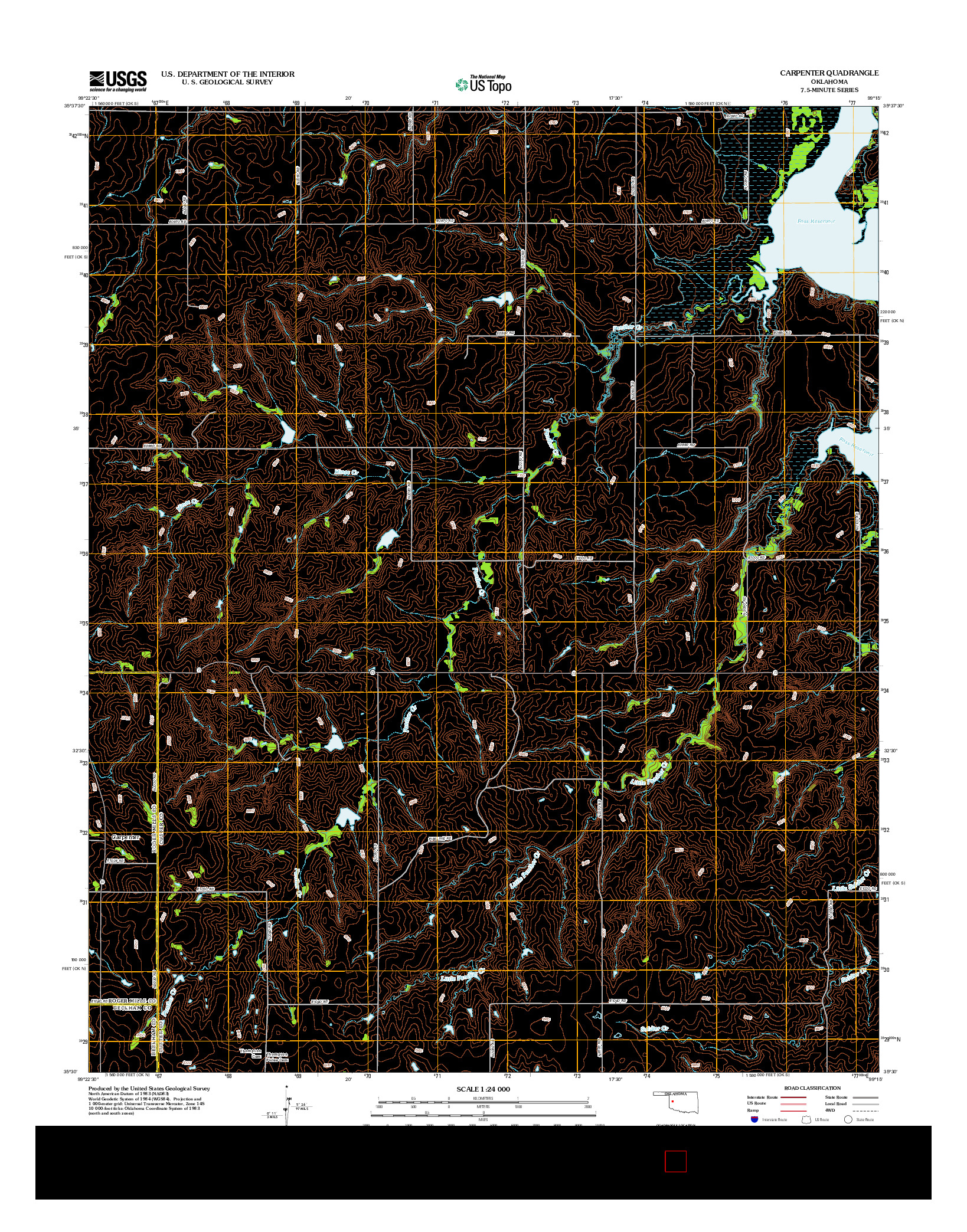 USGS US TOPO 7.5-MINUTE MAP FOR CARPENTER, OK 2012