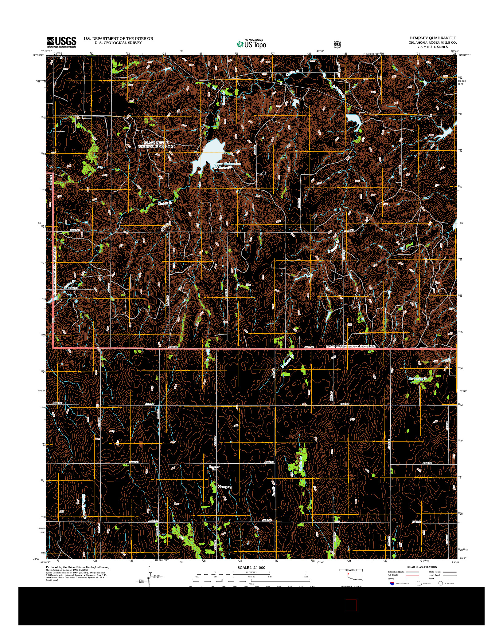 USGS US TOPO 7.5-MINUTE MAP FOR DEMPSEY, OK 2012