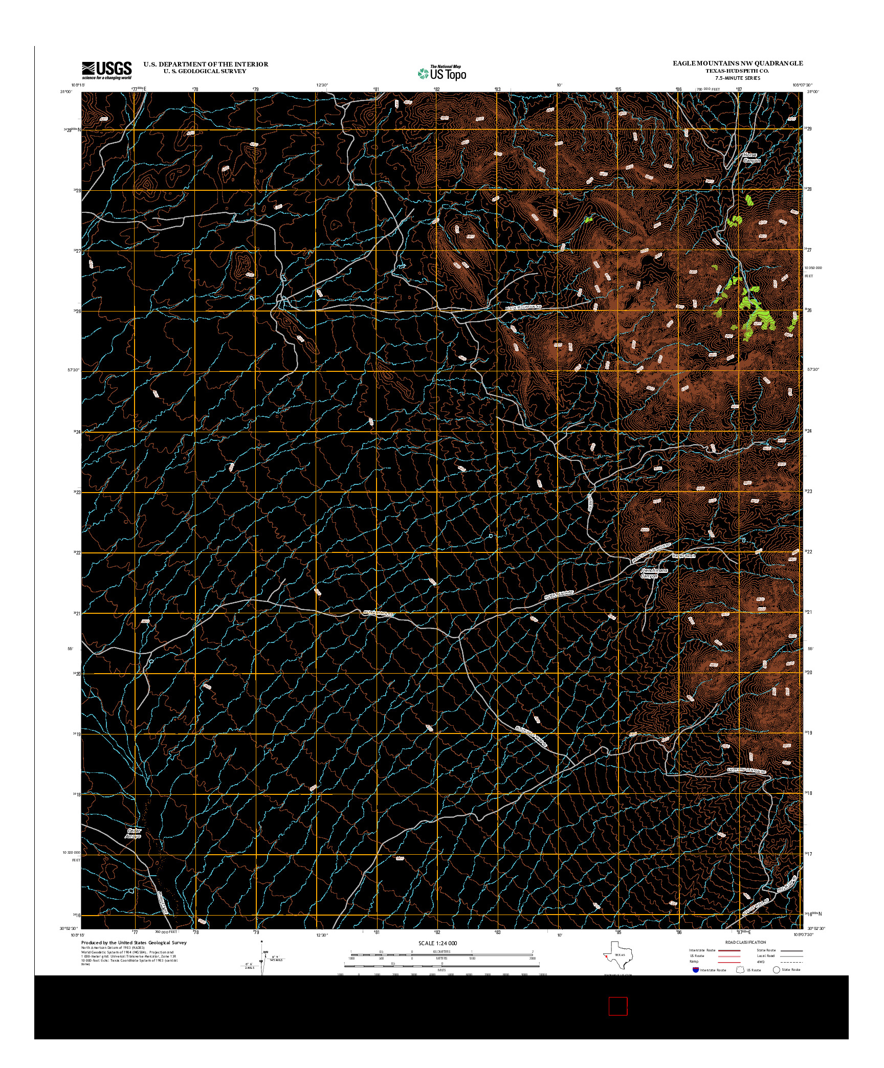 USGS US TOPO 7.5-MINUTE MAP FOR EAGLE MOUNTAINS NW, TX 2012