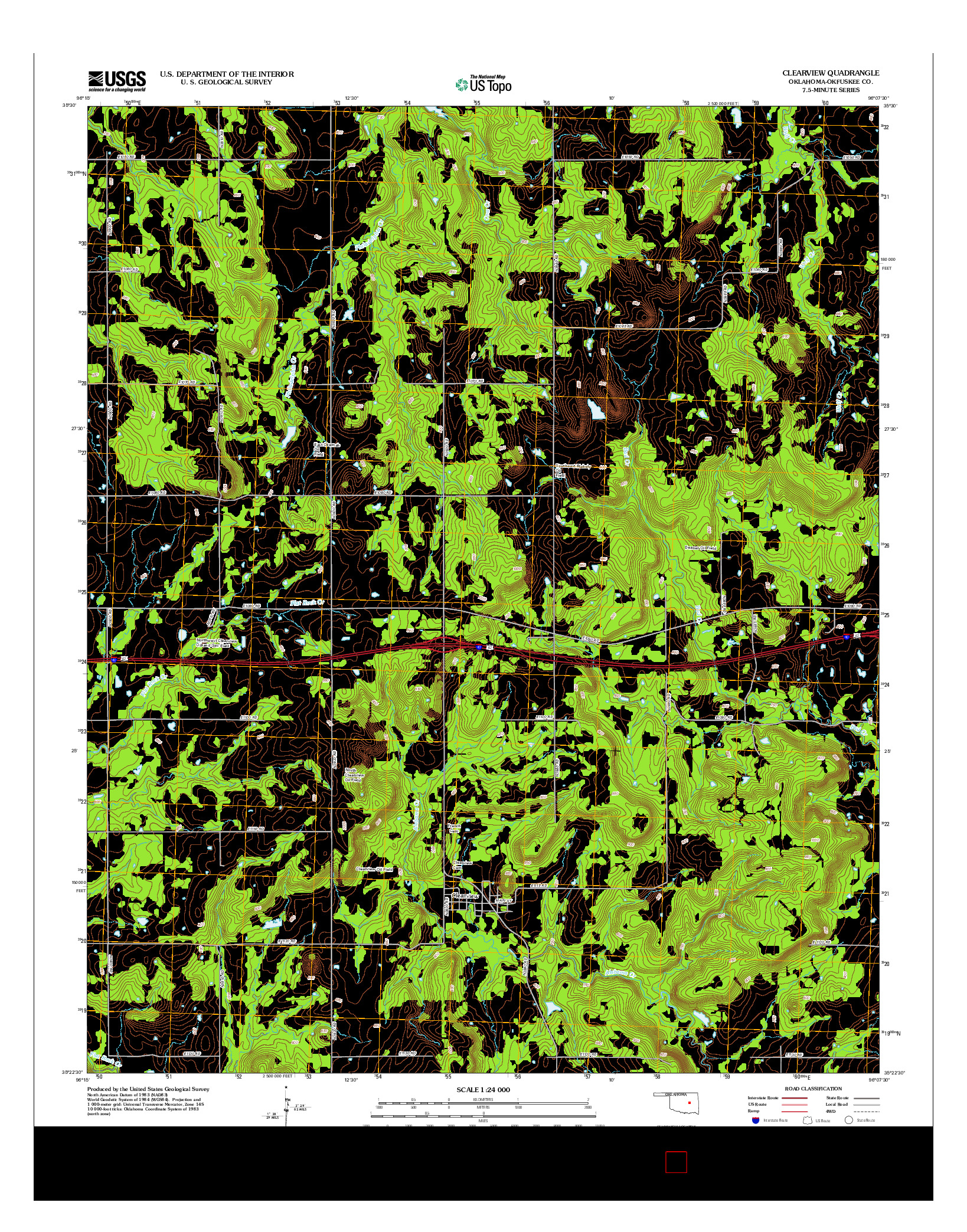 USGS US TOPO 7.5-MINUTE MAP FOR CLEARVIEW, OK 2012