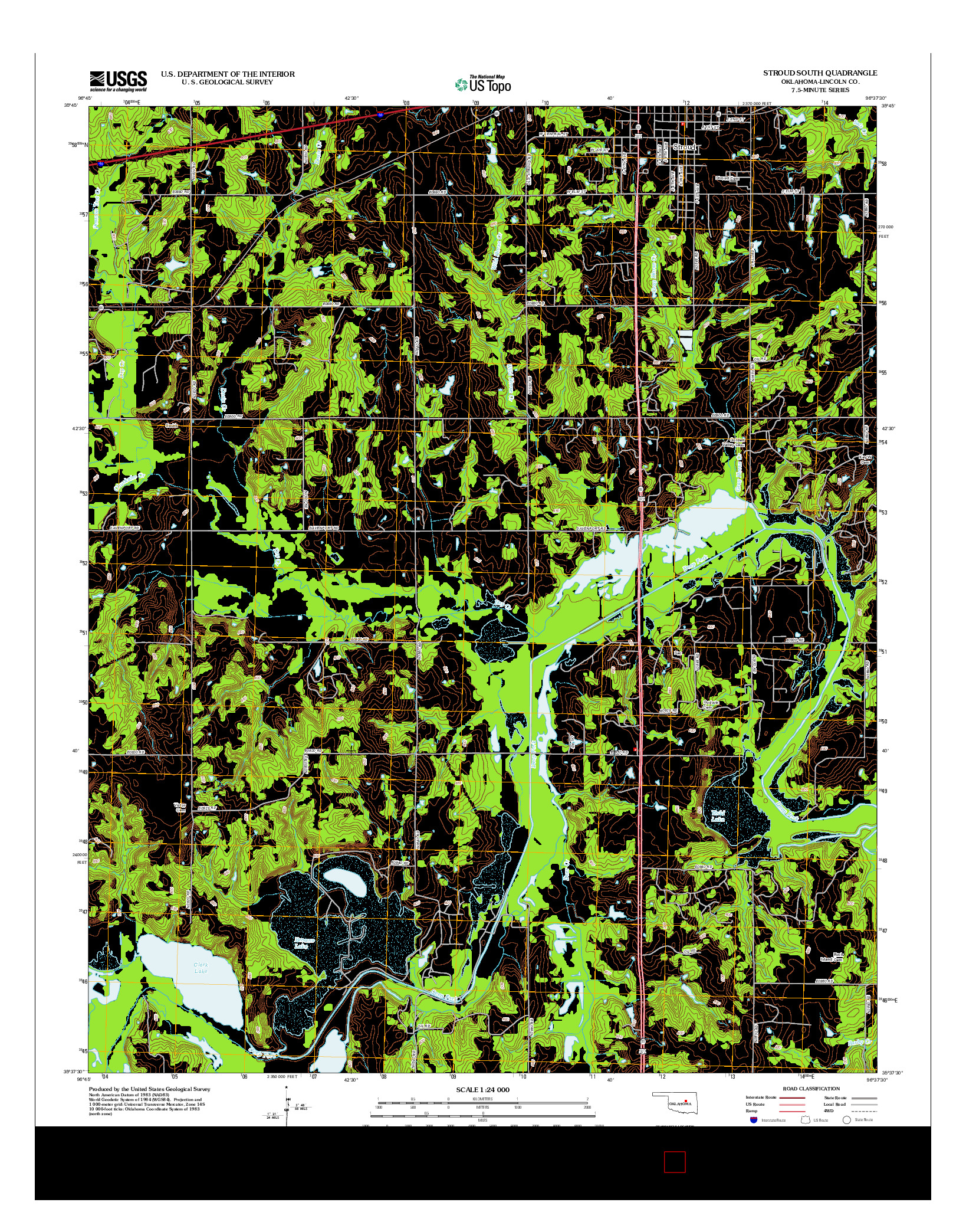 USGS US TOPO 7.5-MINUTE MAP FOR STROUD SOUTH, OK 2012