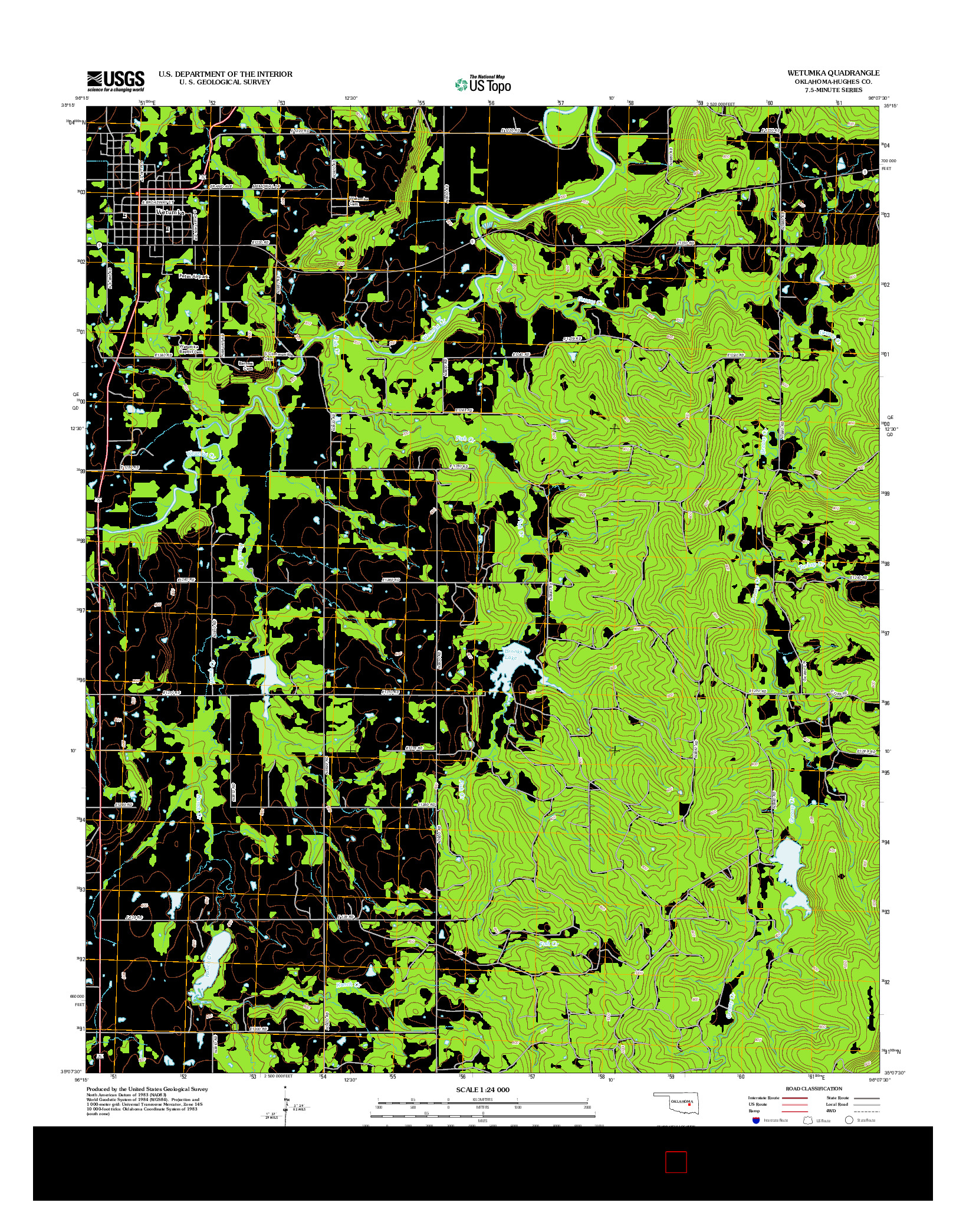 USGS US TOPO 7.5-MINUTE MAP FOR WETUMKA, OK 2012