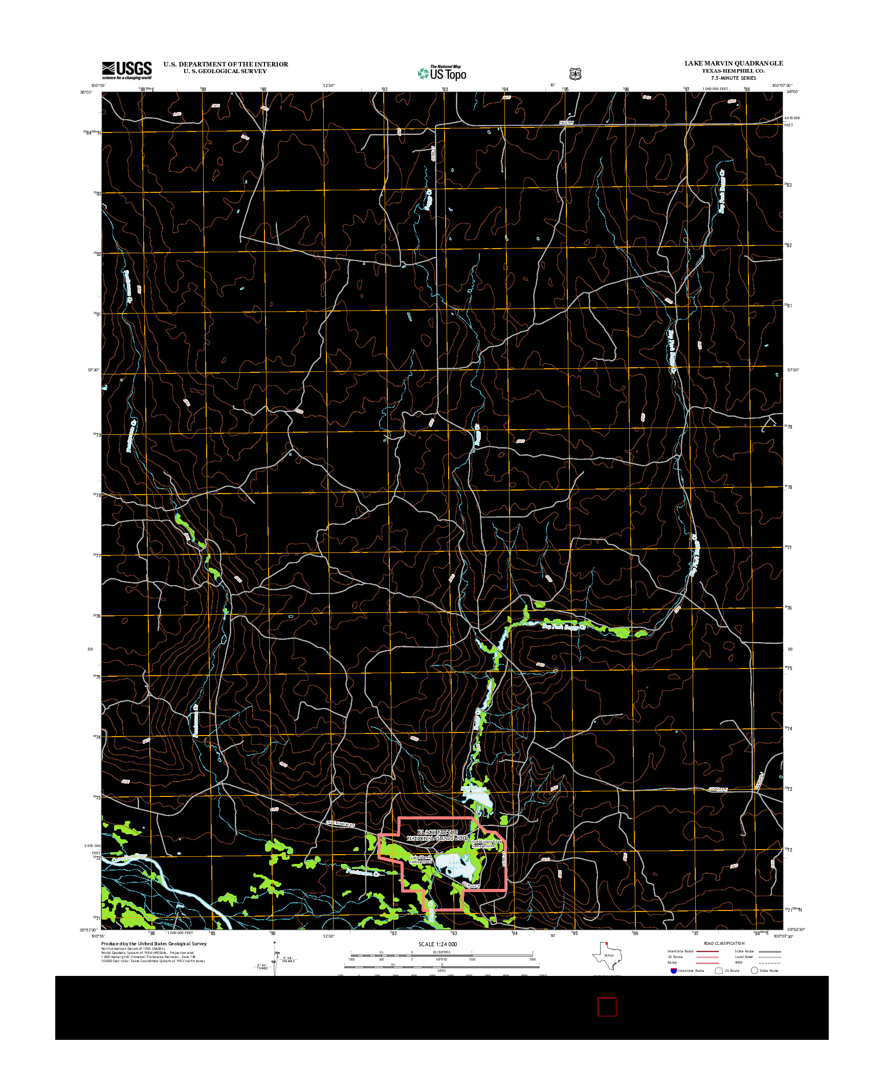 USGS US TOPO 7.5-MINUTE MAP FOR LAKE MARVIN, TX 2012