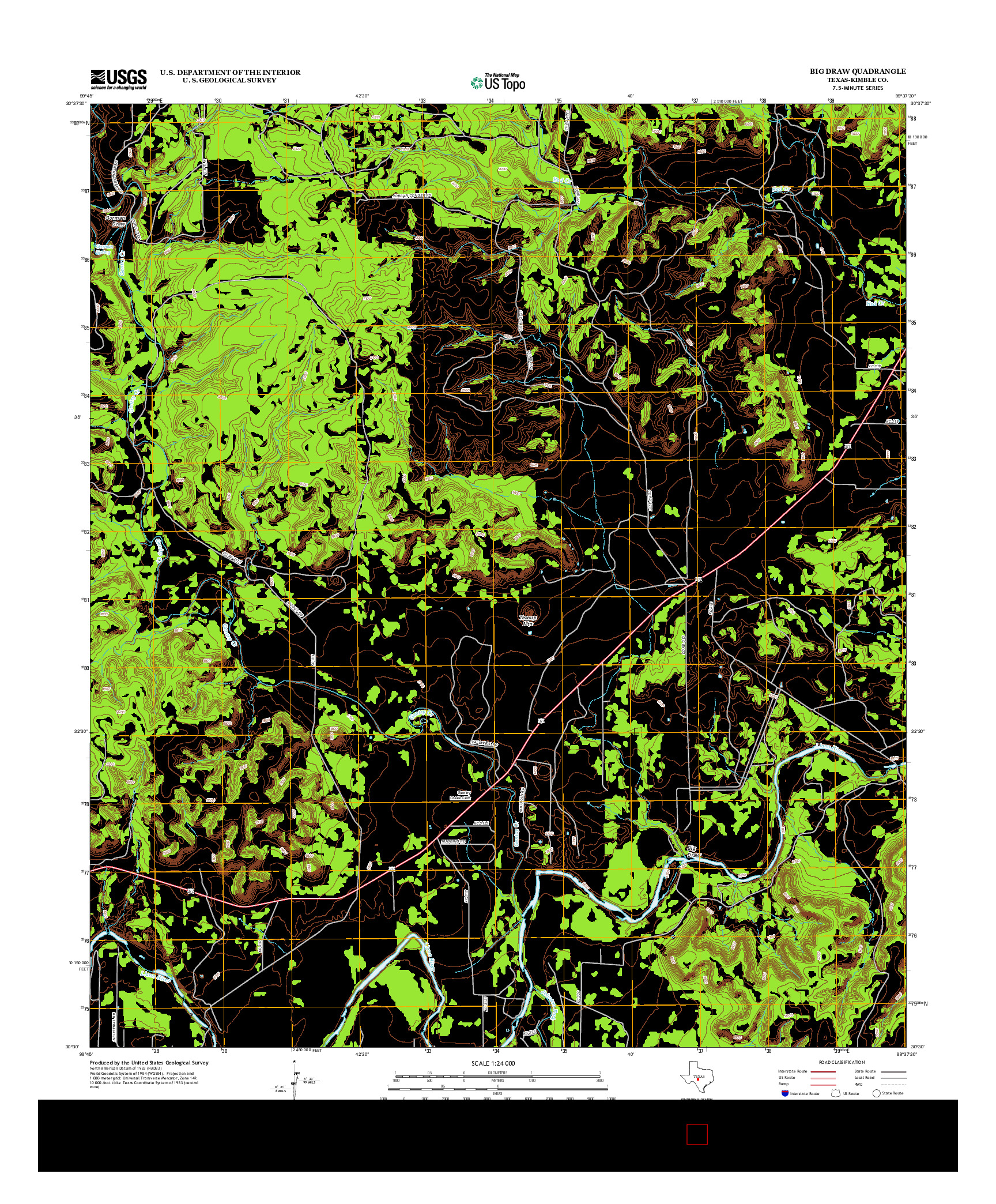 USGS US TOPO 7.5-MINUTE MAP FOR BIG DRAW, TX 2012