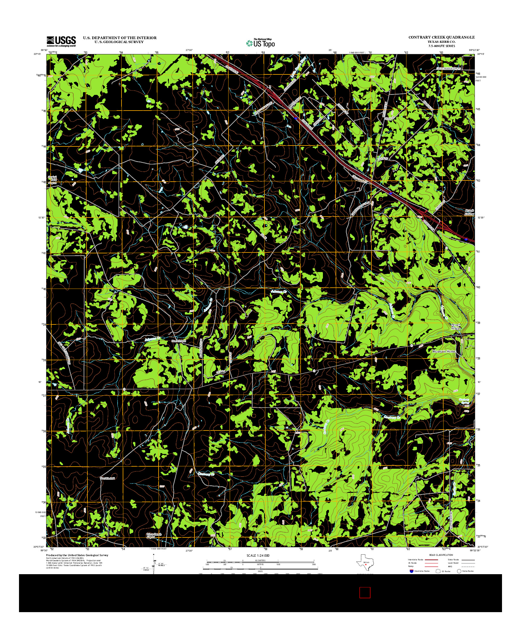 USGS US TOPO 7.5-MINUTE MAP FOR CONTRARY CREEK, TX 2012