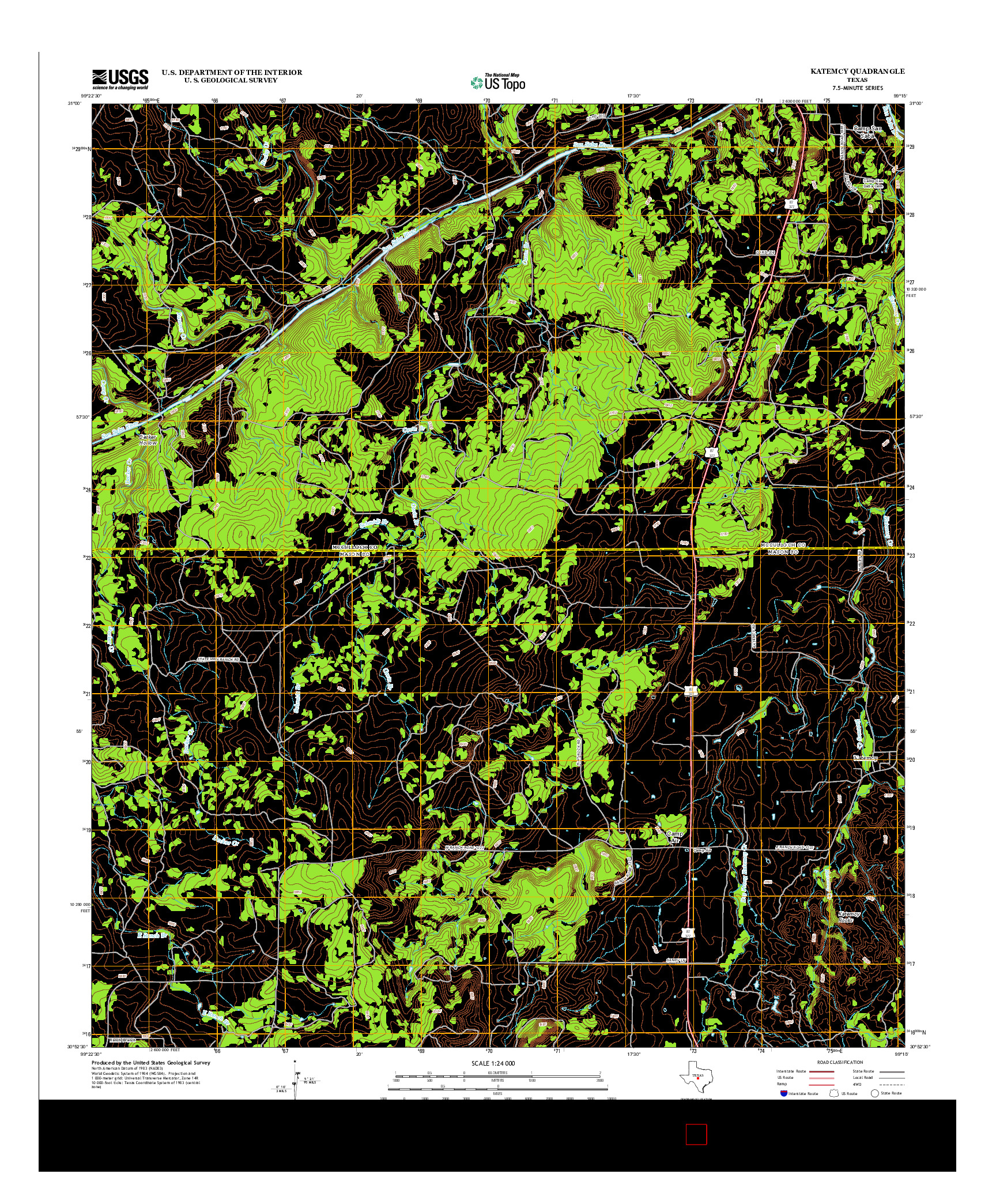 USGS US TOPO 7.5-MINUTE MAP FOR KATEMCY, TX 2012