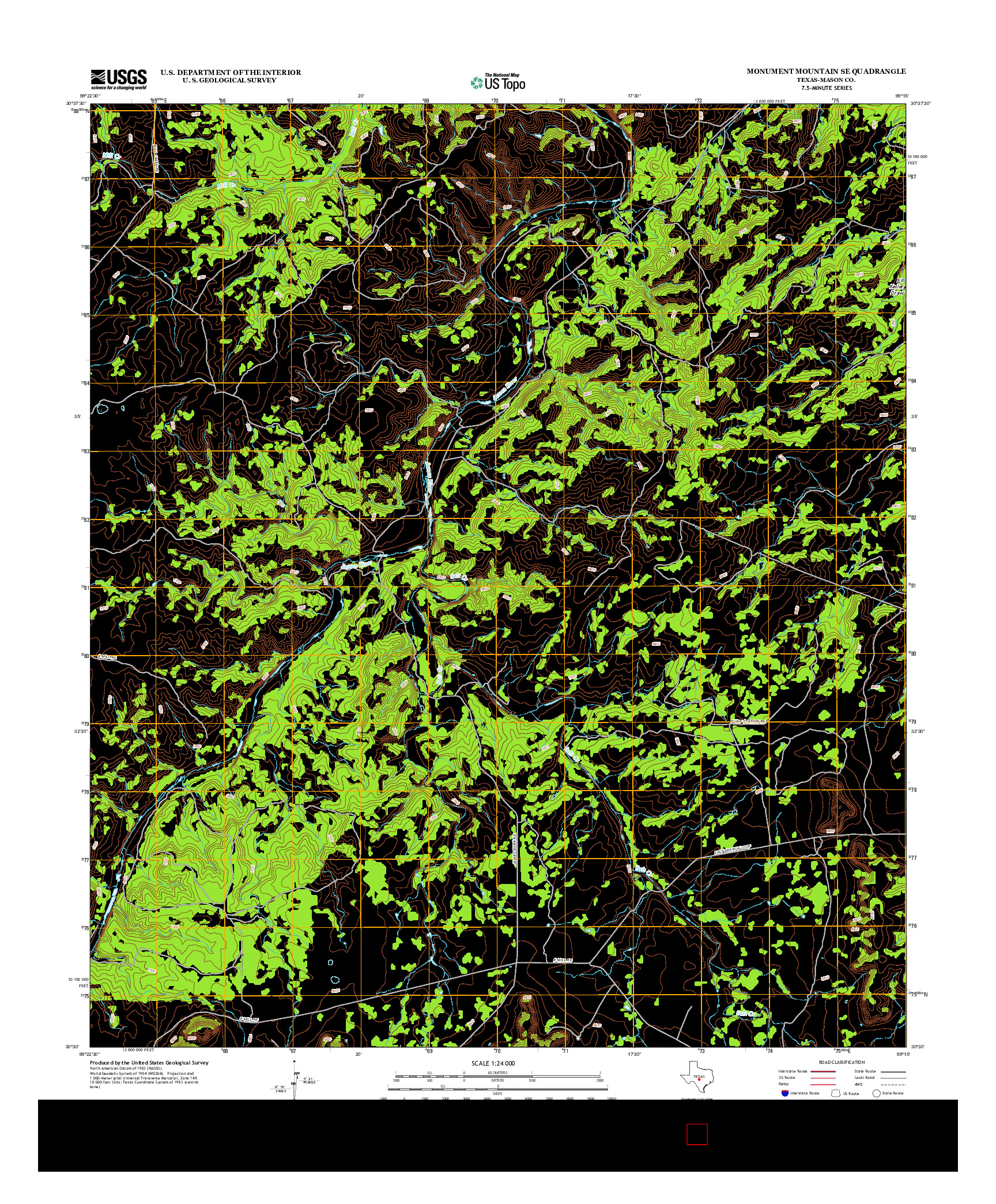 USGS US TOPO 7.5-MINUTE MAP FOR MONUMENT MOUNTAIN SE, TX 2012