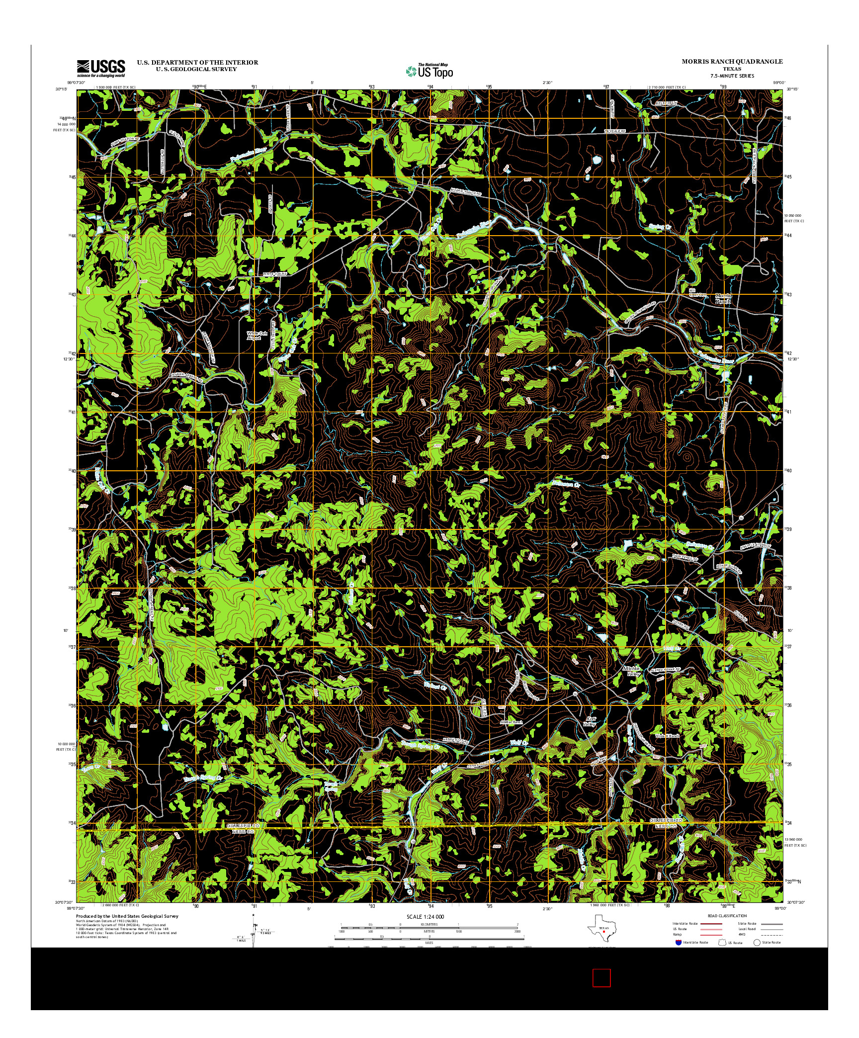 USGS US TOPO 7.5-MINUTE MAP FOR MORRIS RANCH, TX 2012