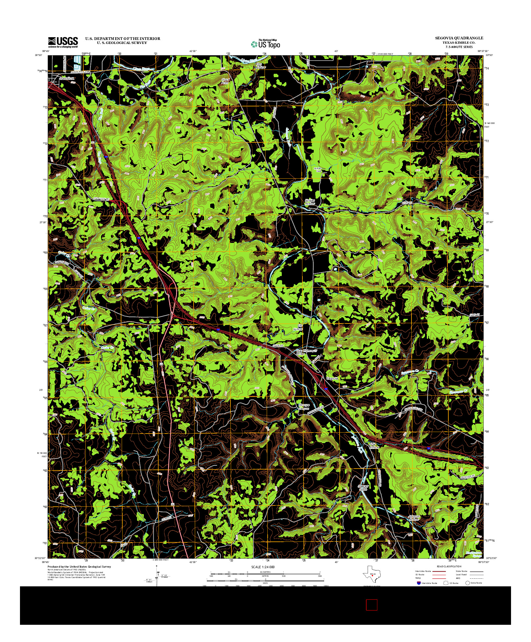 USGS US TOPO 7.5-MINUTE MAP FOR SEGOVIA, TX 2012