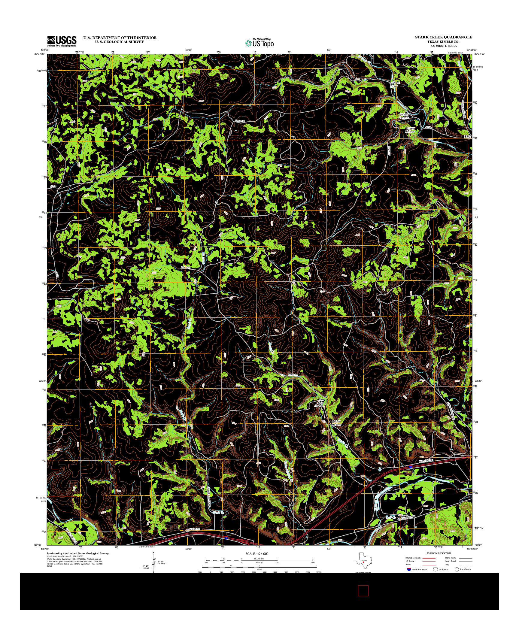 USGS US TOPO 7.5-MINUTE MAP FOR STARK CREEK, TX 2012