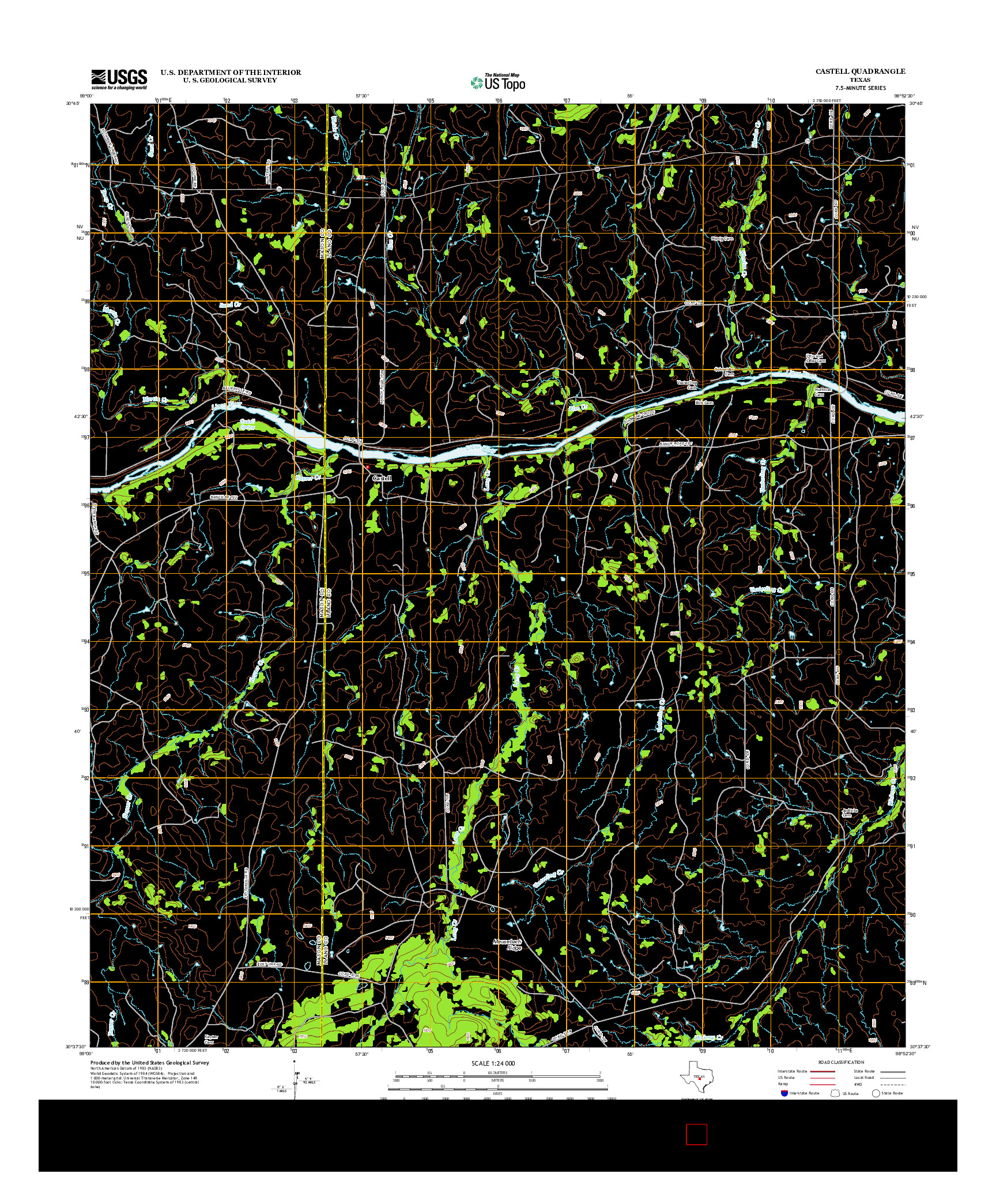 USGS US TOPO 7.5-MINUTE MAP FOR CASTELL, TX 2012