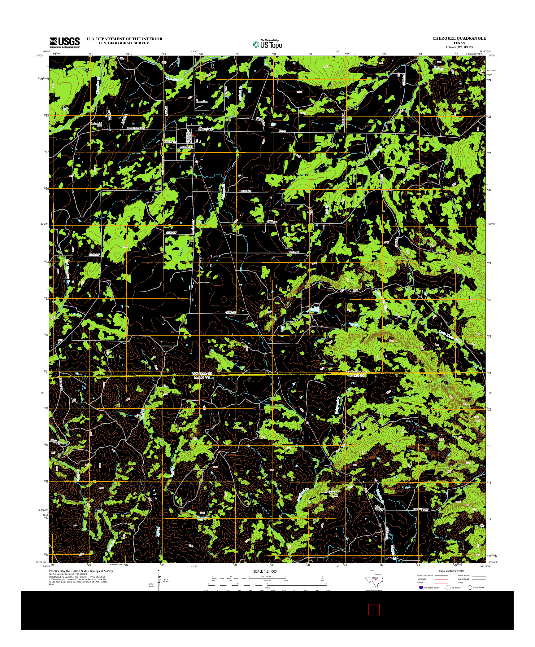 USGS US TOPO 7.5-MINUTE MAP FOR CHEROKEE, TX 2012