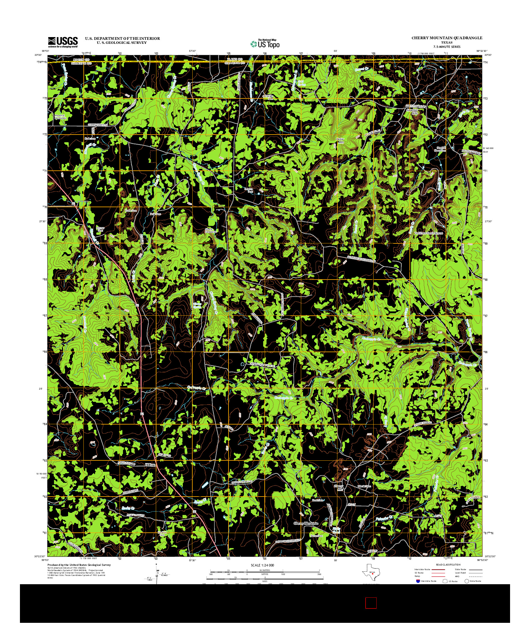 USGS US TOPO 7.5-MINUTE MAP FOR CHERRY MOUNTAIN, TX 2012