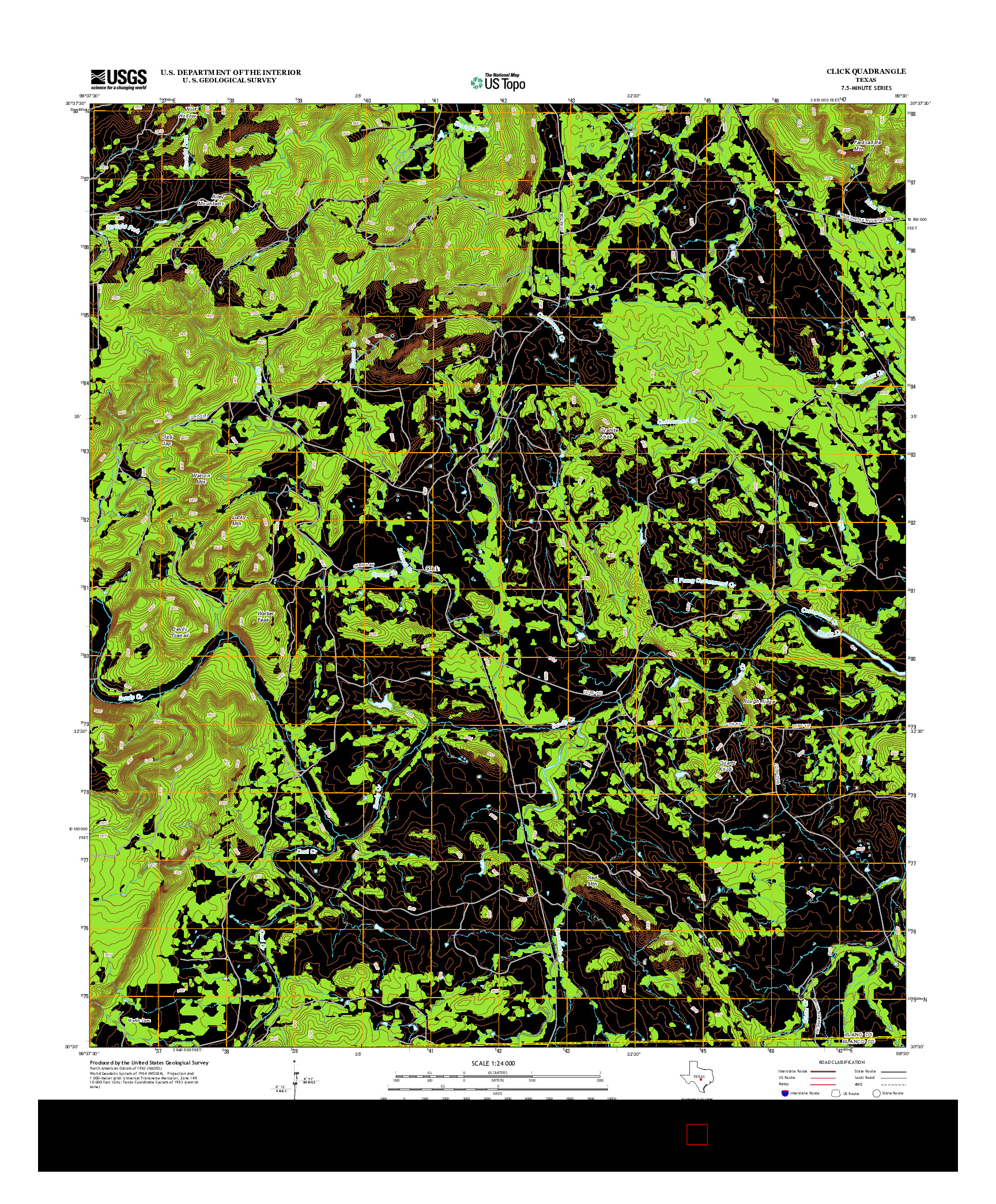 USGS US TOPO 7.5-MINUTE MAP FOR CLICK, TX 2012