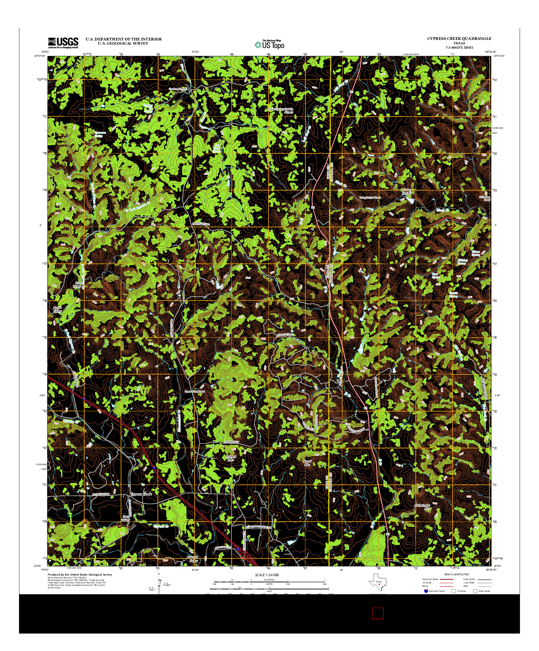 USGS US TOPO 7.5-MINUTE MAP FOR CYPRESS CREEK, TX 2012