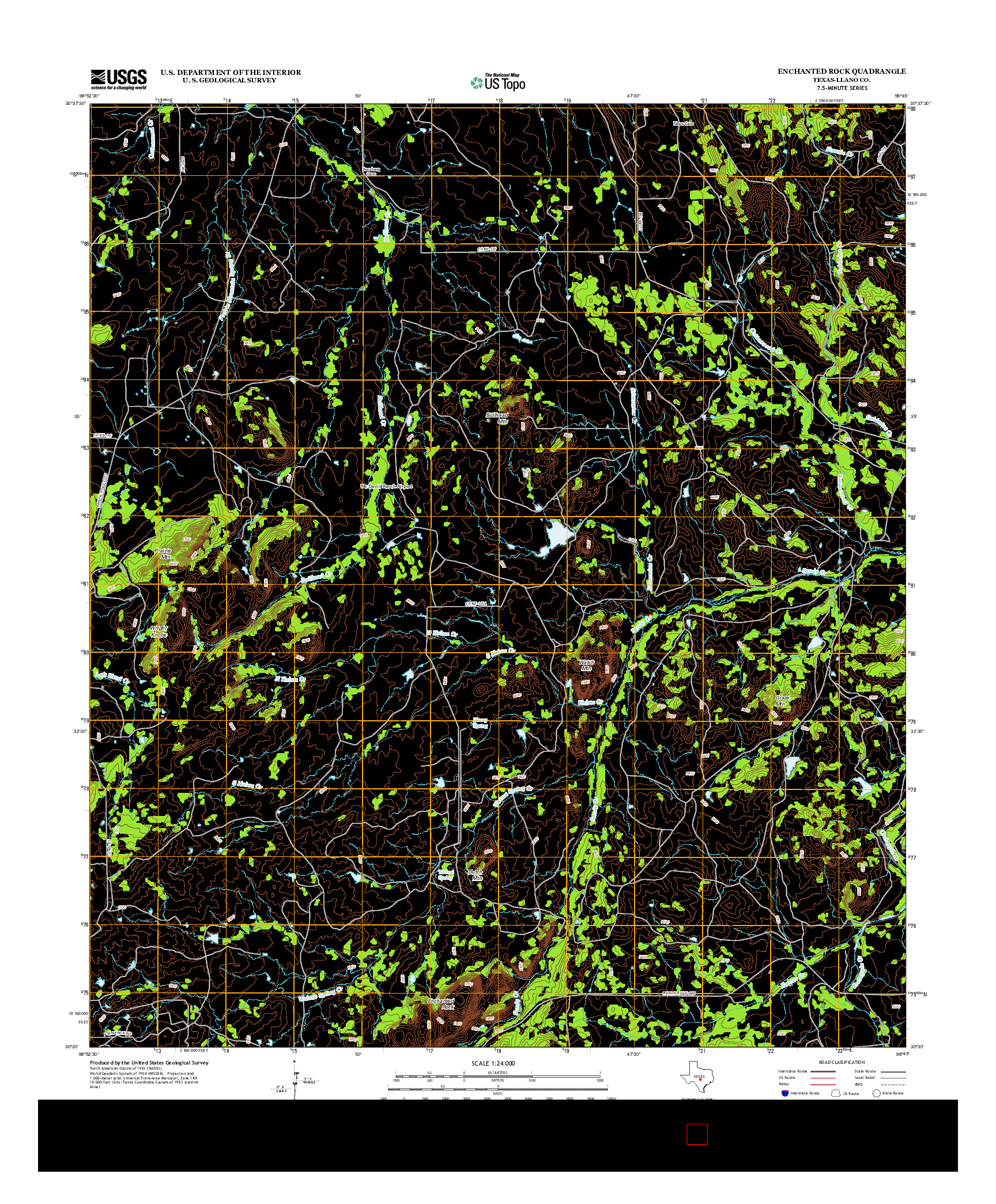 USGS US TOPO 7.5-MINUTE MAP FOR ENCHANTED ROCK, TX 2012