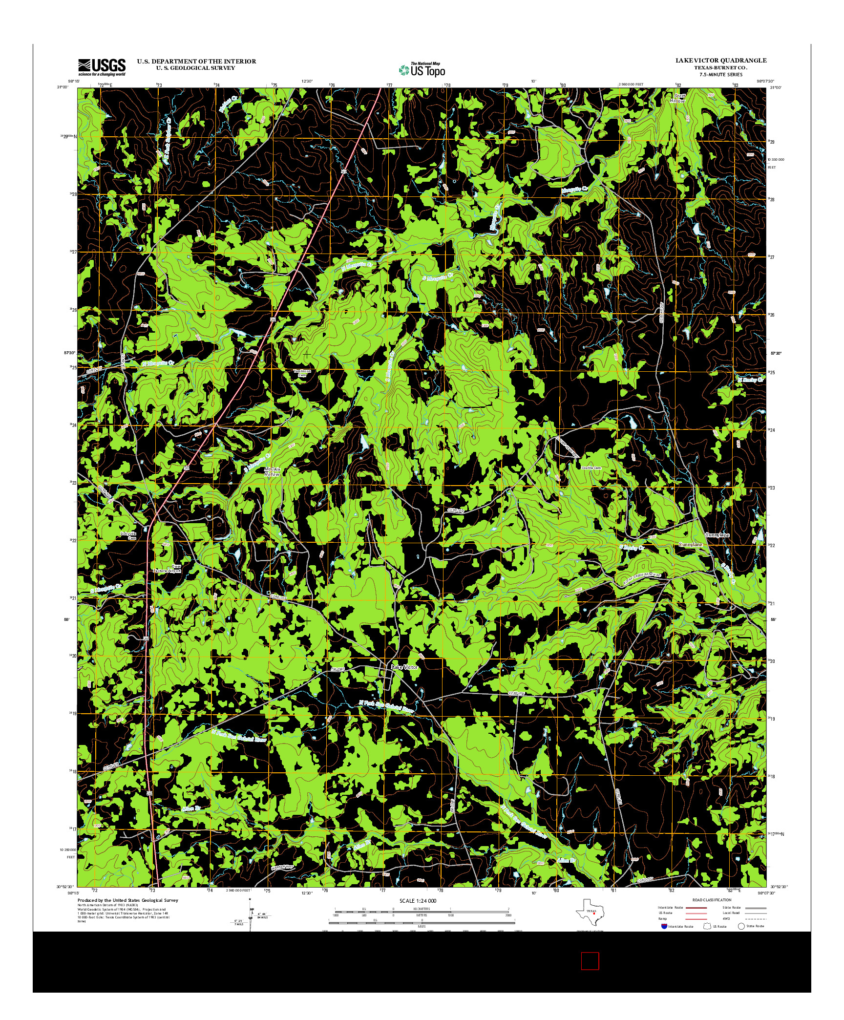 USGS US TOPO 7.5-MINUTE MAP FOR LAKE VICTOR, TX 2012