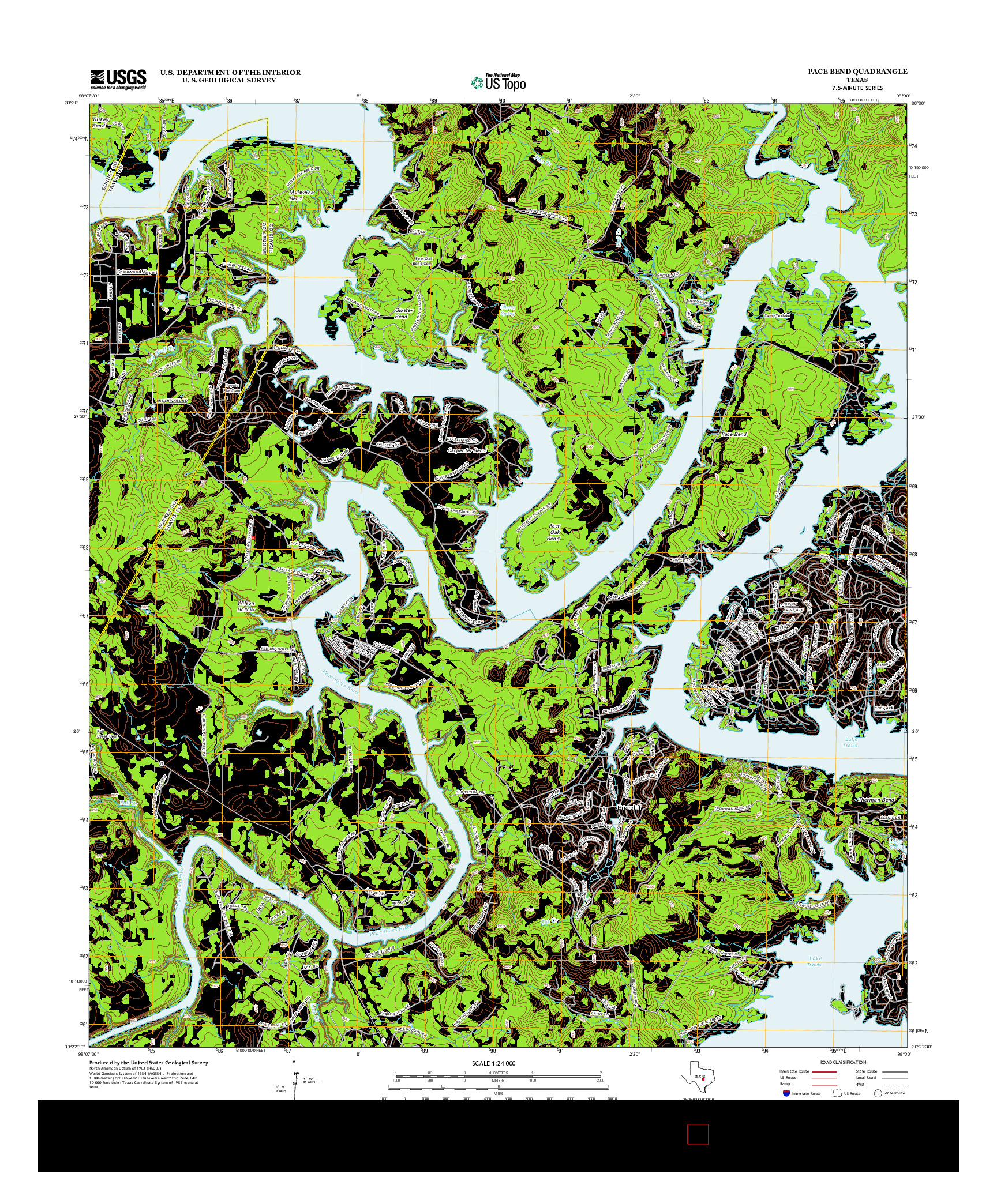 USGS US TOPO 7.5-MINUTE MAP FOR PACE BEND, TX 2012