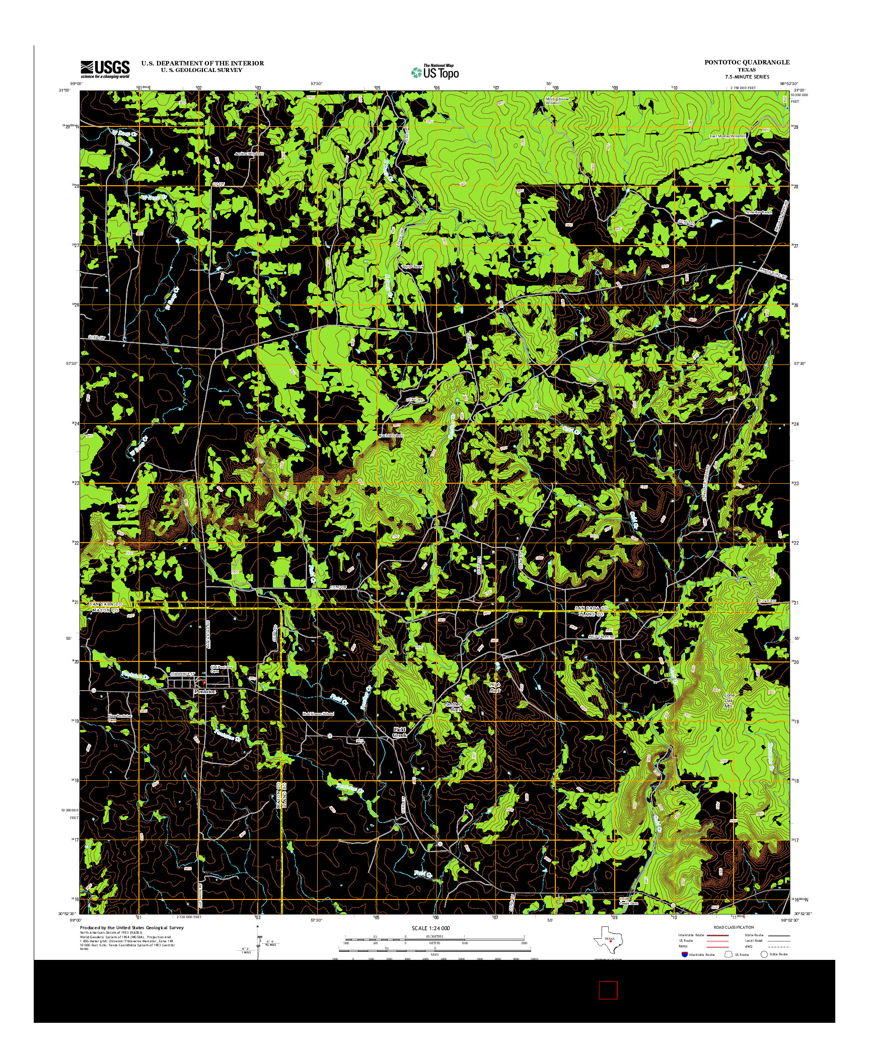 USGS US TOPO 7.5-MINUTE MAP FOR PONTOTOC, TX 2012