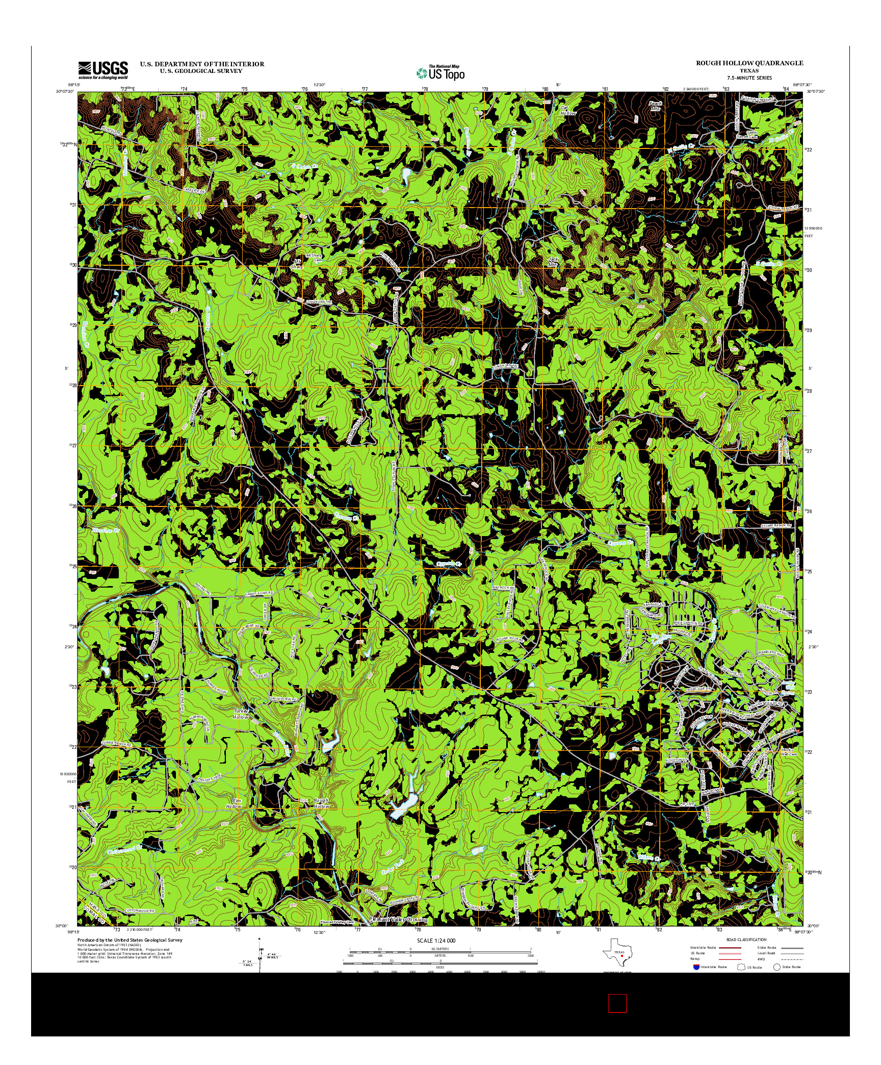 USGS US TOPO 7.5-MINUTE MAP FOR ROUGH HOLLOW, TX 2012