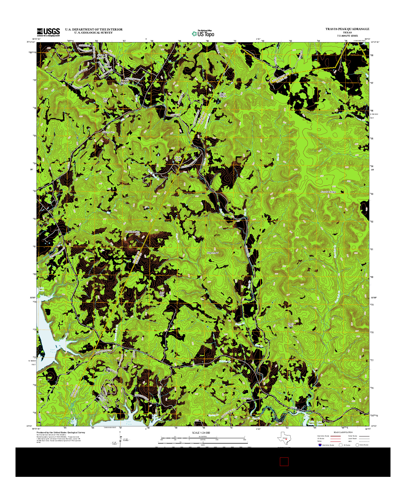 USGS US TOPO 7.5-MINUTE MAP FOR TRAVIS PEAK, TX 2012