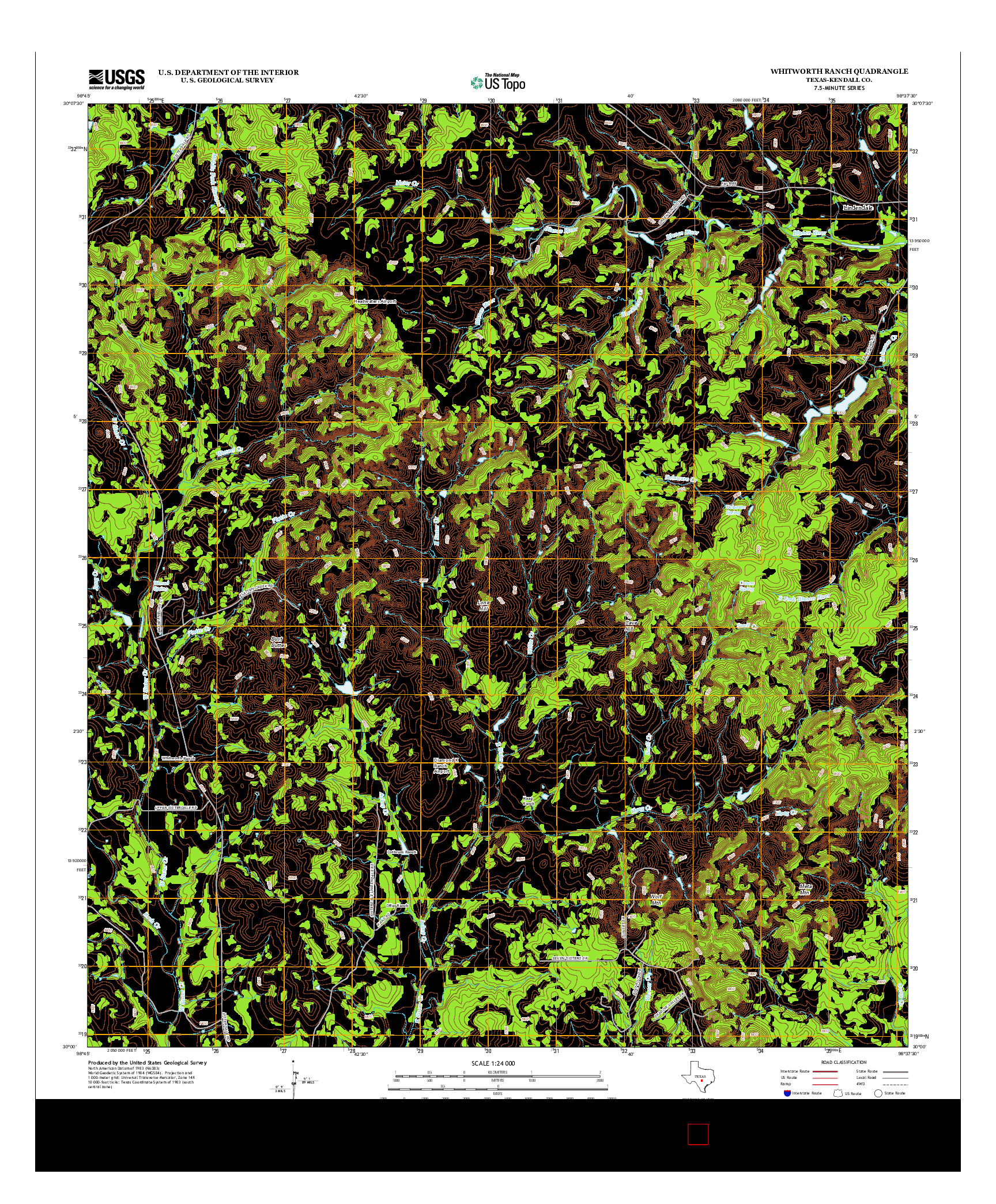 USGS US TOPO 7.5-MINUTE MAP FOR WHITWORTH RANCH, TX 2012