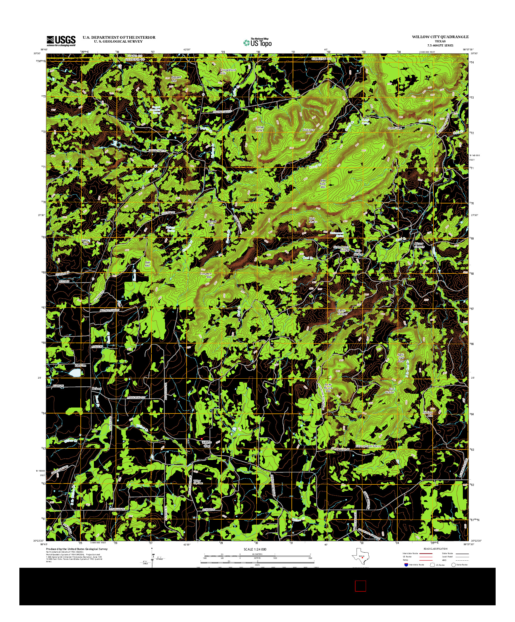 USGS US TOPO 7.5-MINUTE MAP FOR WILLOW CITY, TX 2012