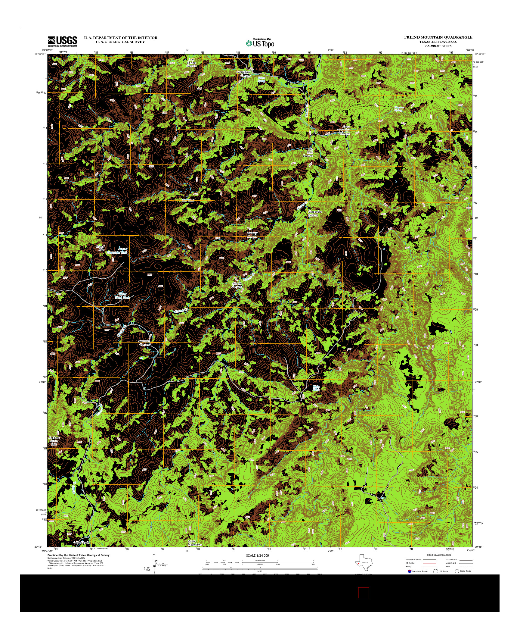 USGS US TOPO 7.5-MINUTE MAP FOR FRIEND MOUNTAIN, TX 2012