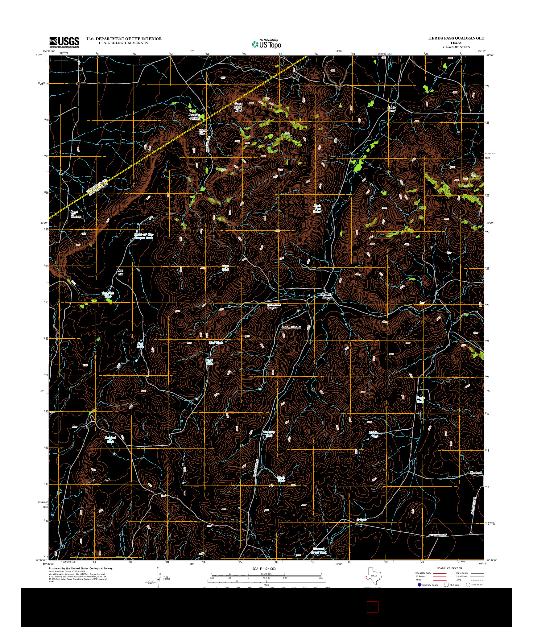USGS US TOPO 7.5-MINUTE MAP FOR HERDS PASS, TX 2012
