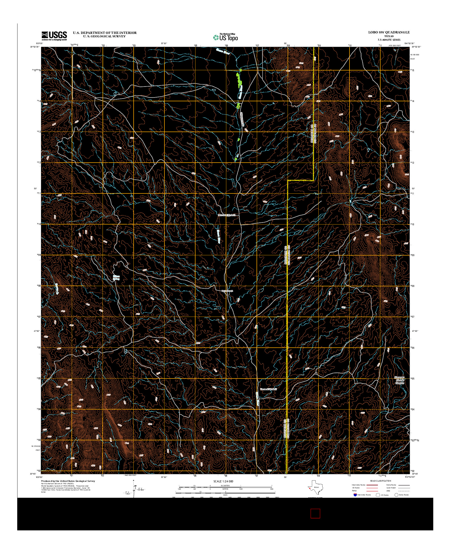 USGS US TOPO 7.5-MINUTE MAP FOR LOBO SW, TX 2012