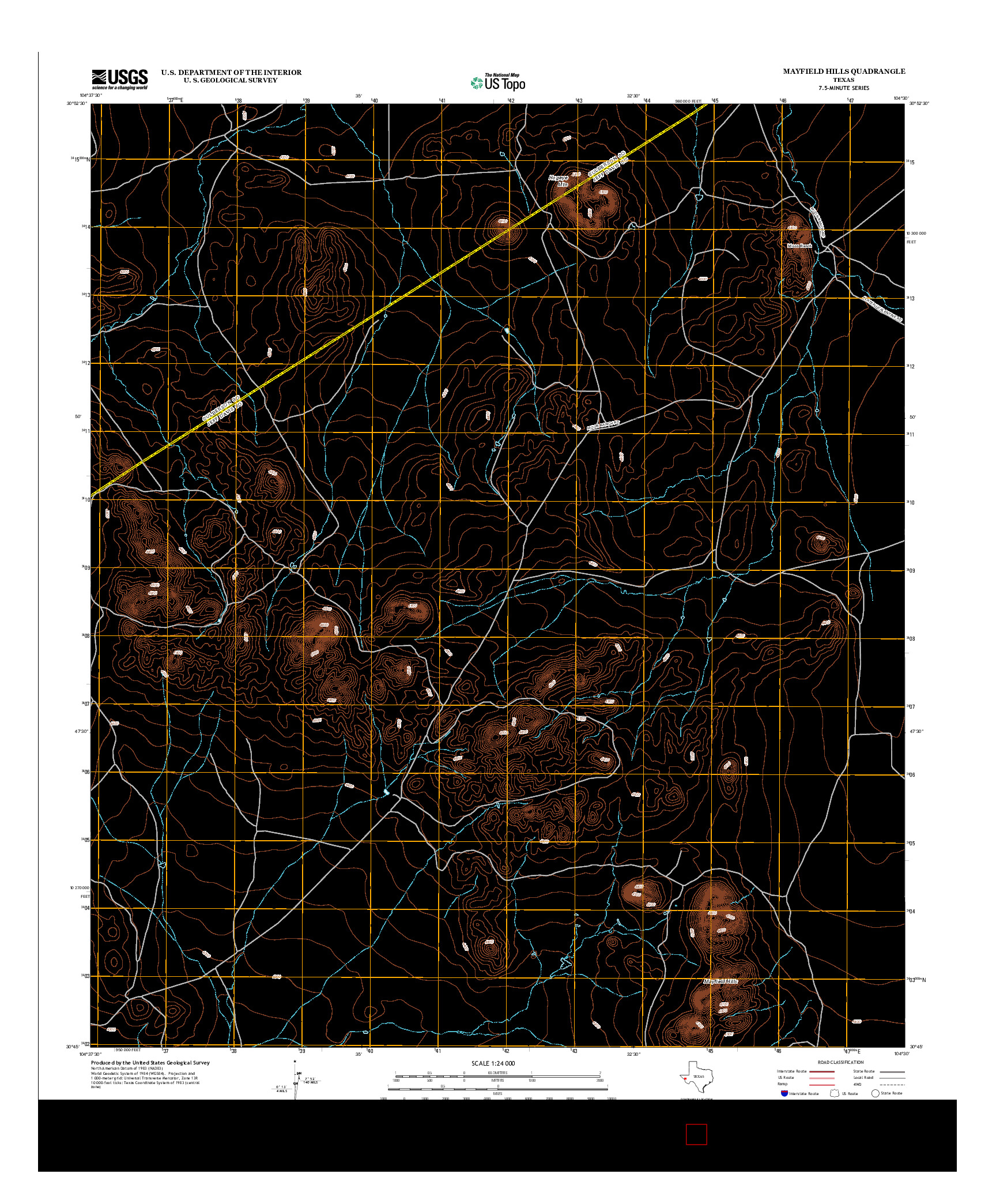 USGS US TOPO 7.5-MINUTE MAP FOR MAYFIELD HILLS, TX 2012