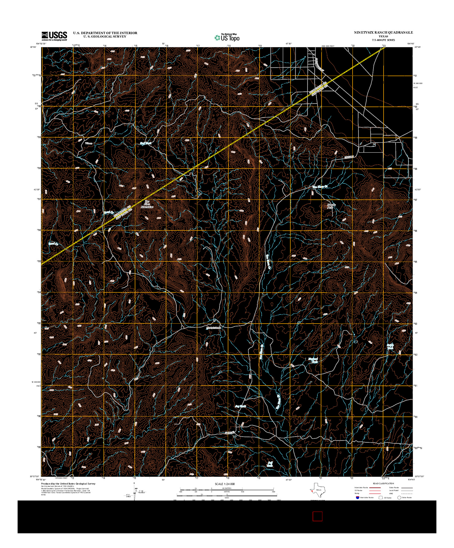 USGS US TOPO 7.5-MINUTE MAP FOR NINETYSIX RANCH, TX 2012