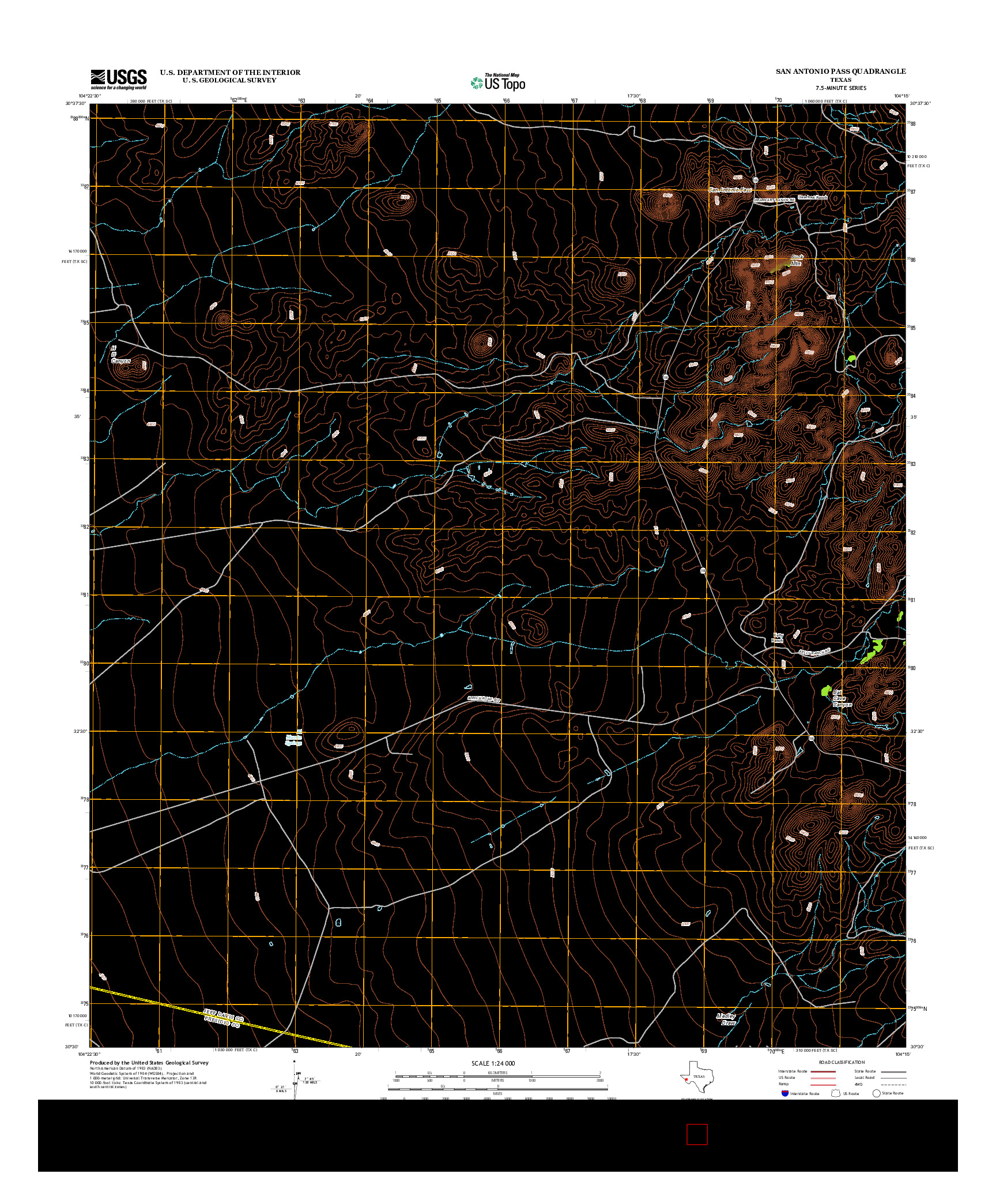 USGS US TOPO 7.5-MINUTE MAP FOR SAN ANTONIO PASS, TX 2012