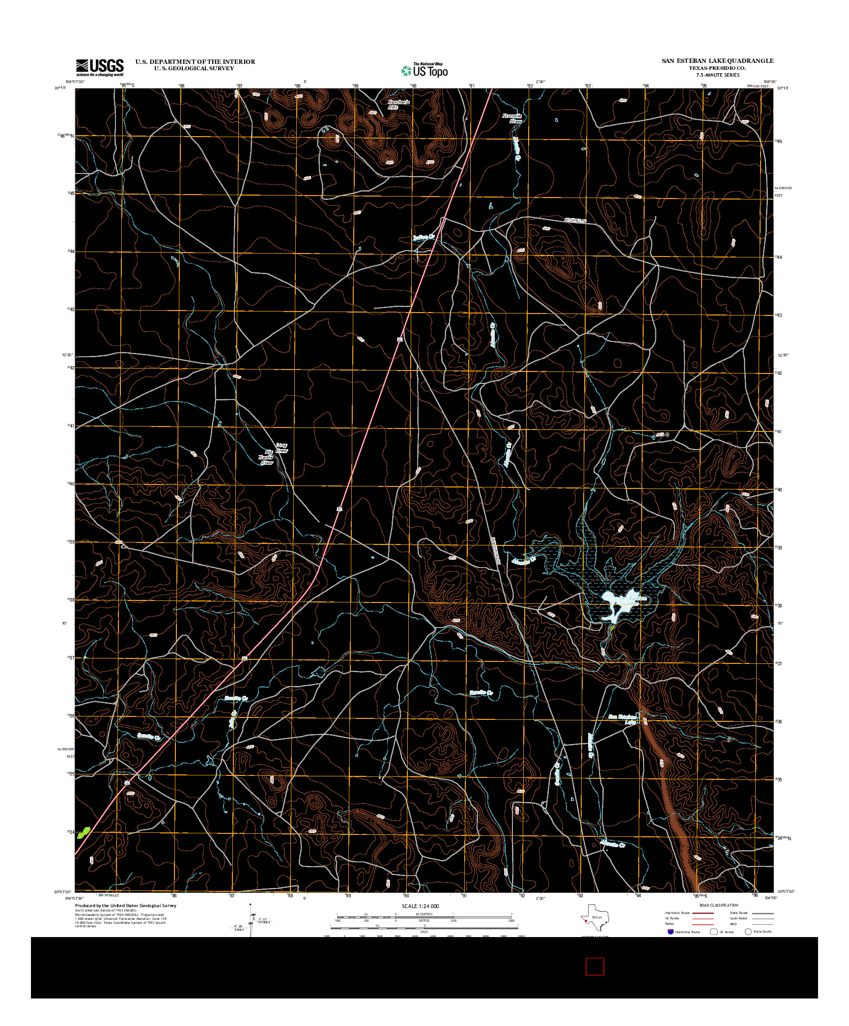 USGS US TOPO 7.5-MINUTE MAP FOR SAN ESTEBAN LAKE, TX 2012