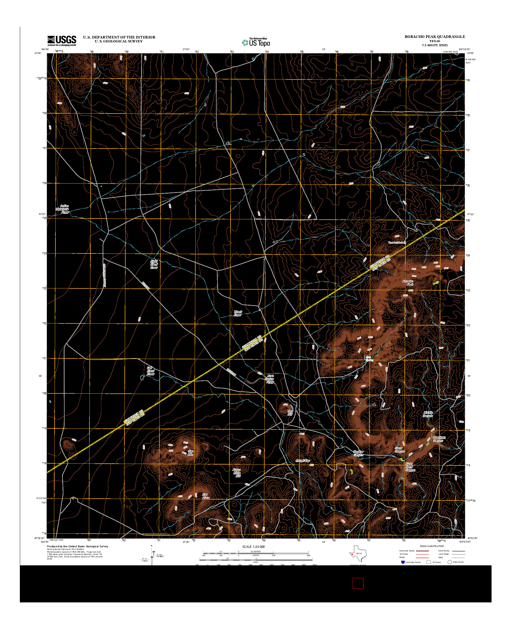 USGS US TOPO 7.5-MINUTE MAP FOR BORACHO PEAK, TX 2012