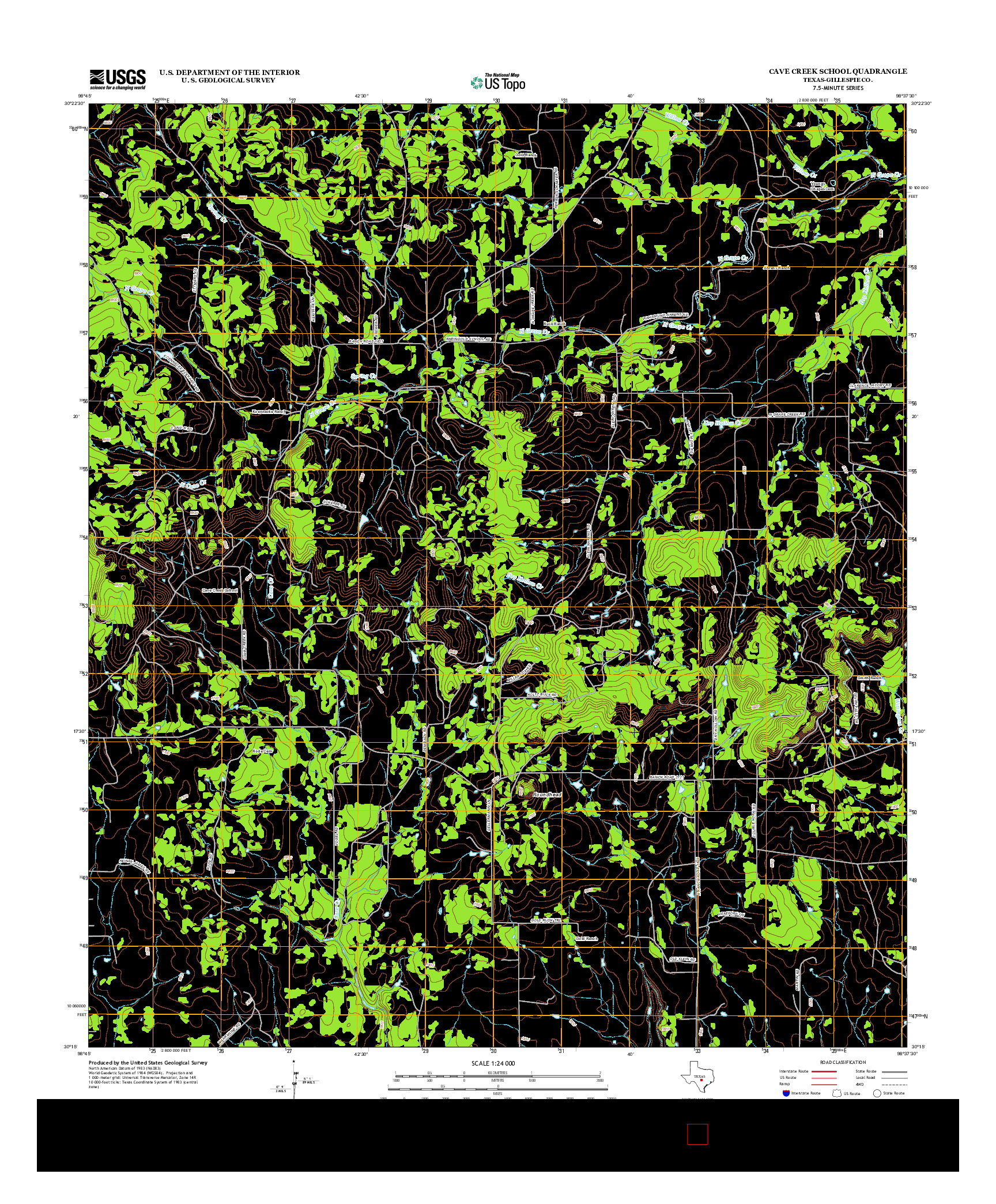 USGS US TOPO 7.5-MINUTE MAP FOR CAVE CREEK SCHOOL, TX 2012