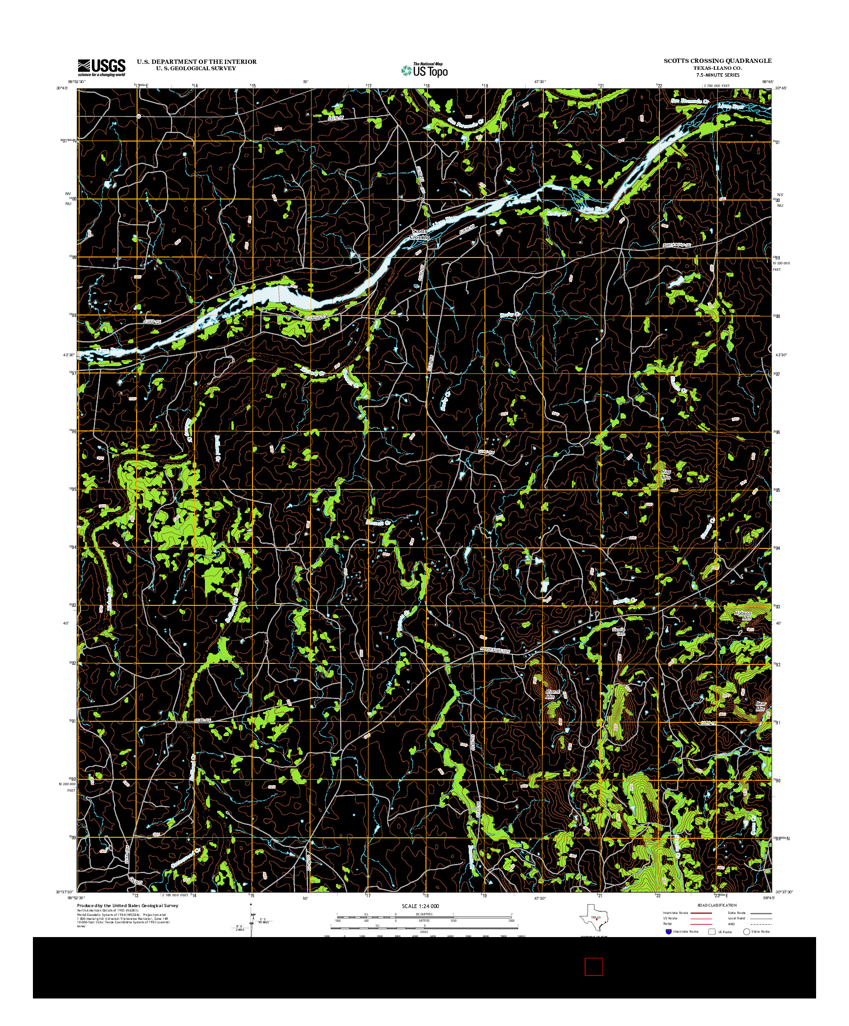 USGS US TOPO 7.5-MINUTE MAP FOR SCOTTS CROSSING, TX 2012