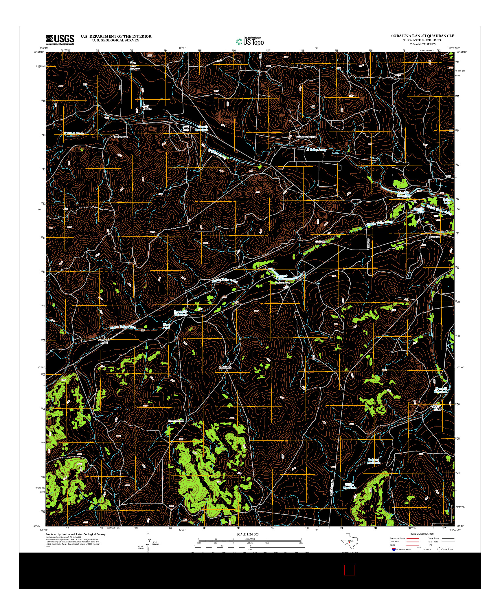 USGS US TOPO 7.5-MINUTE MAP FOR CORALINA RANCH, TX 2012