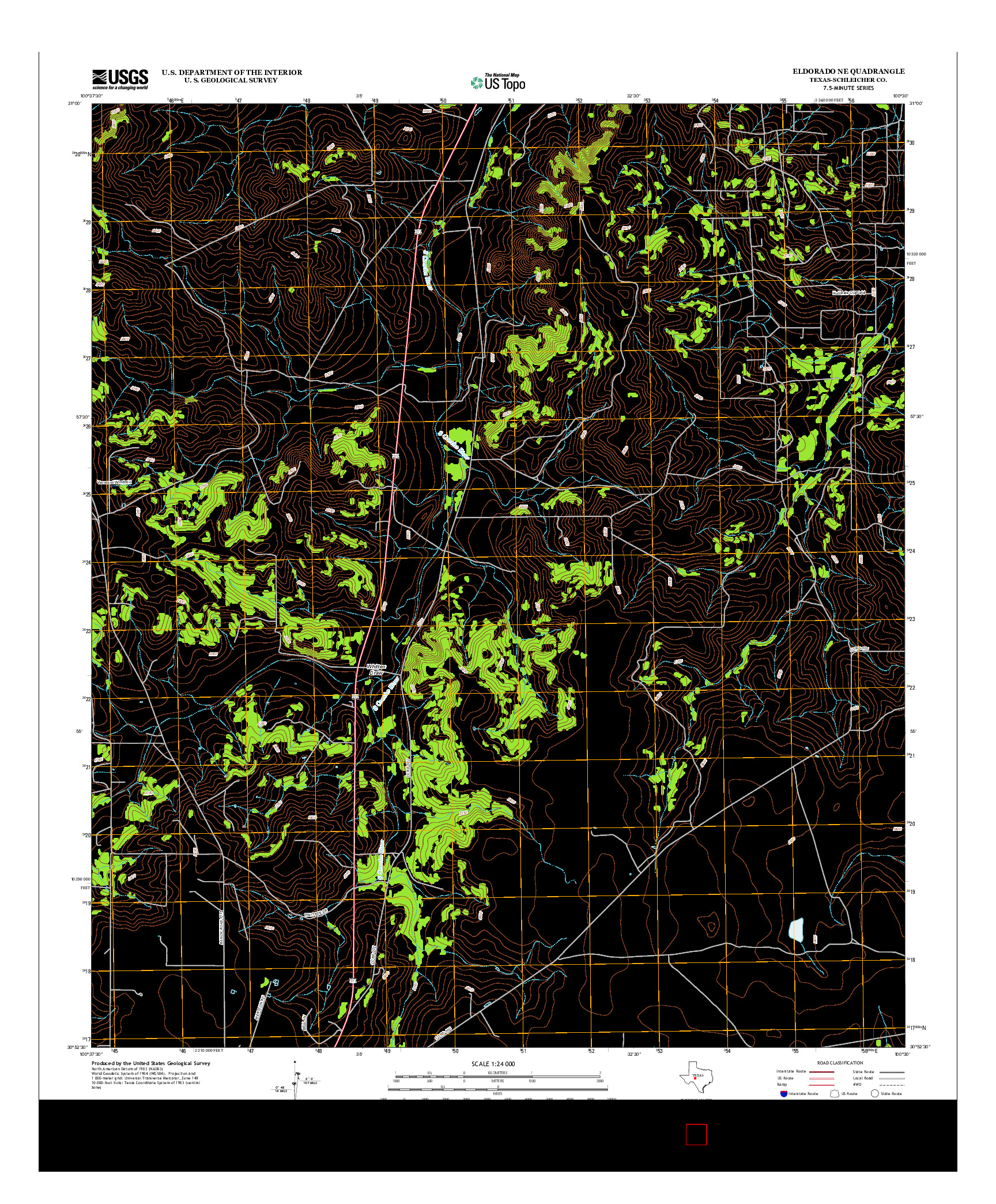 USGS US TOPO 7.5-MINUTE MAP FOR ELDORADO NE, TX 2012