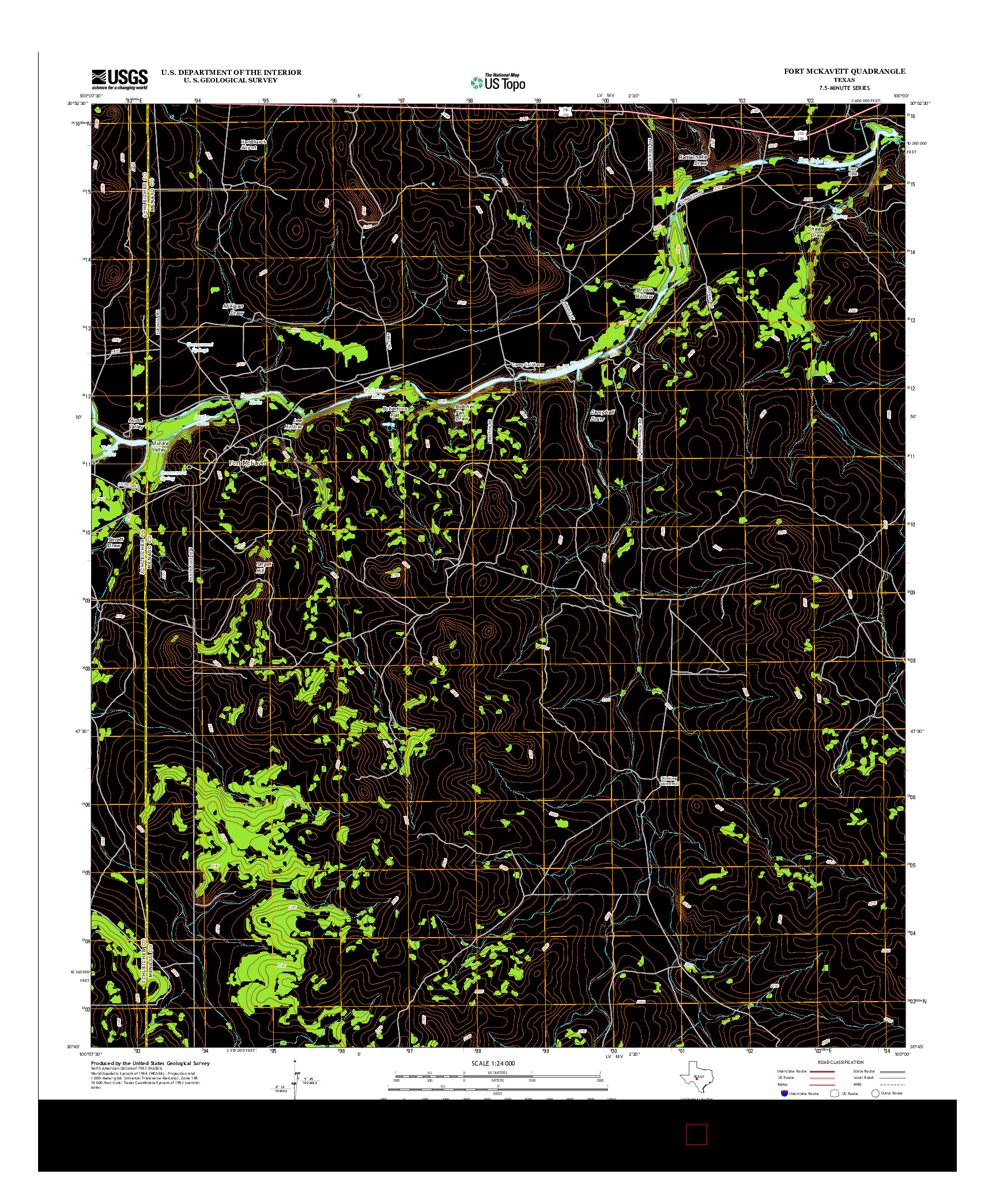 USGS US TOPO 7.5-MINUTE MAP FOR FORT MCKAVETT, TX 2012