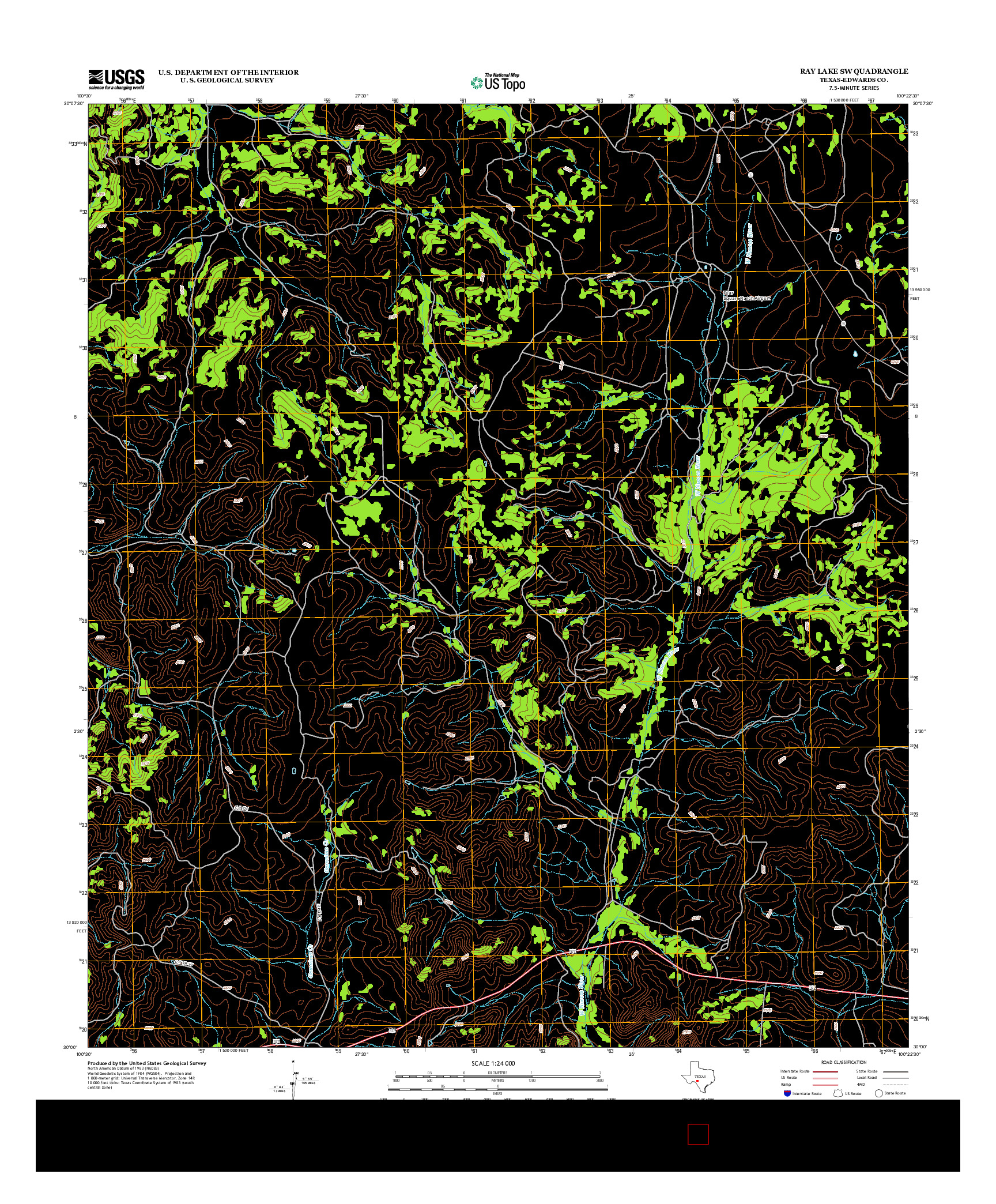 USGS US TOPO 7.5-MINUTE MAP FOR RAY LAKE SW, TX 2012